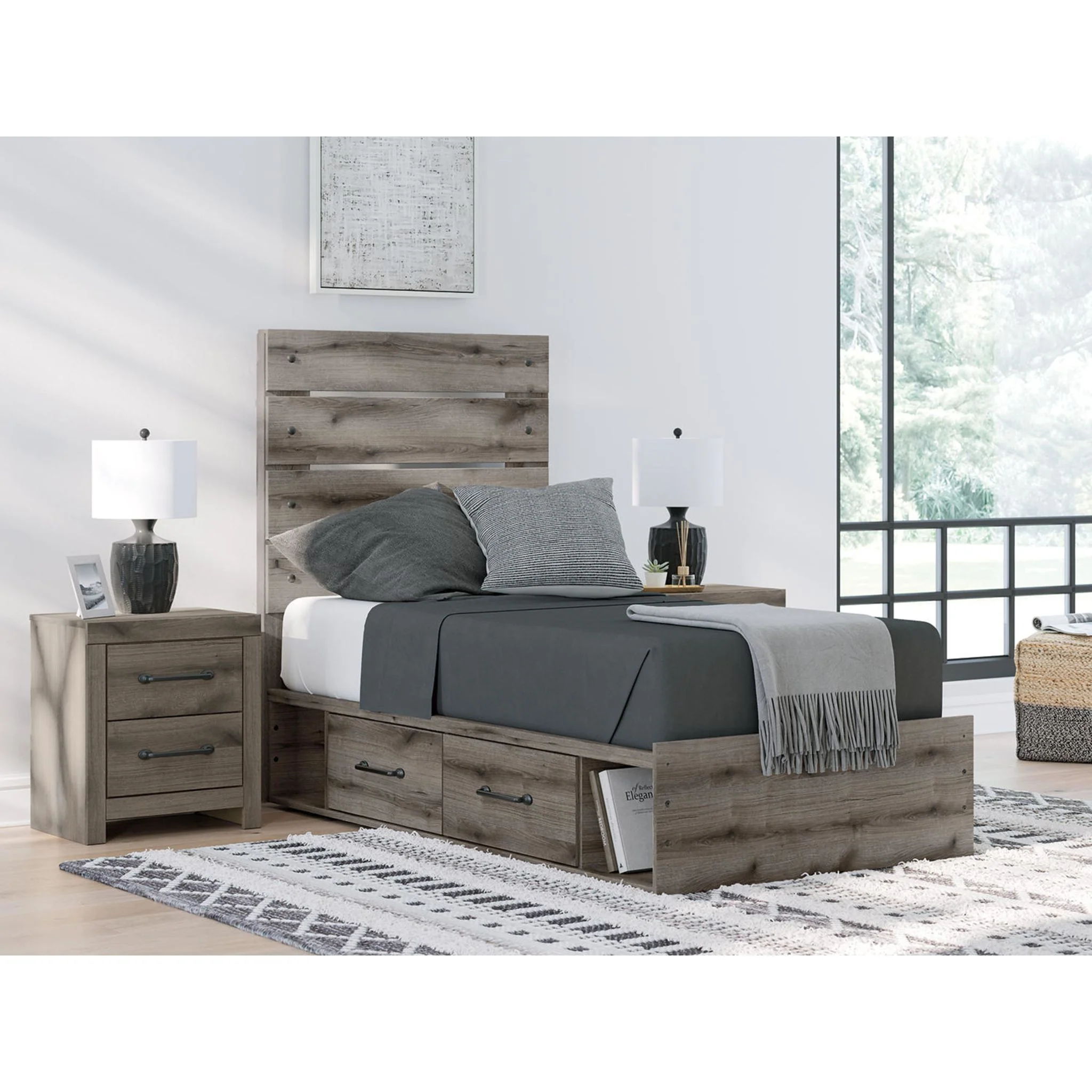 Graystorm 6 Piece Twin Storage Bedroom - Brown Gray - Image 21