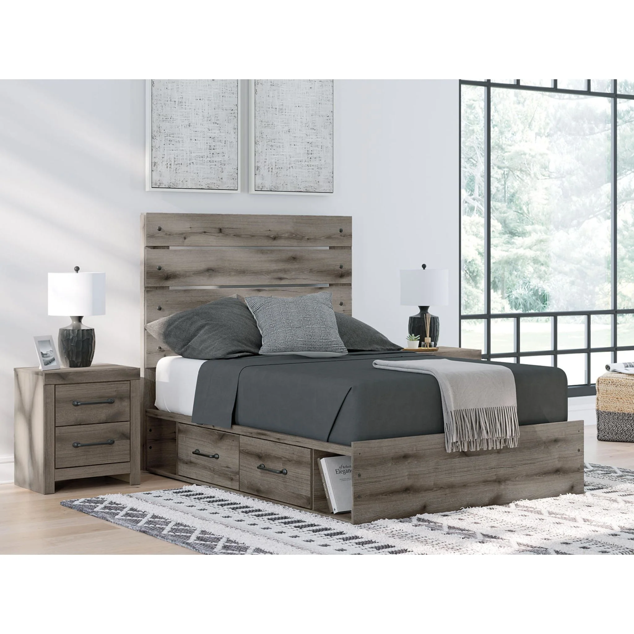 Graystorm Full Storage Bed - Brown Gray - Image 2