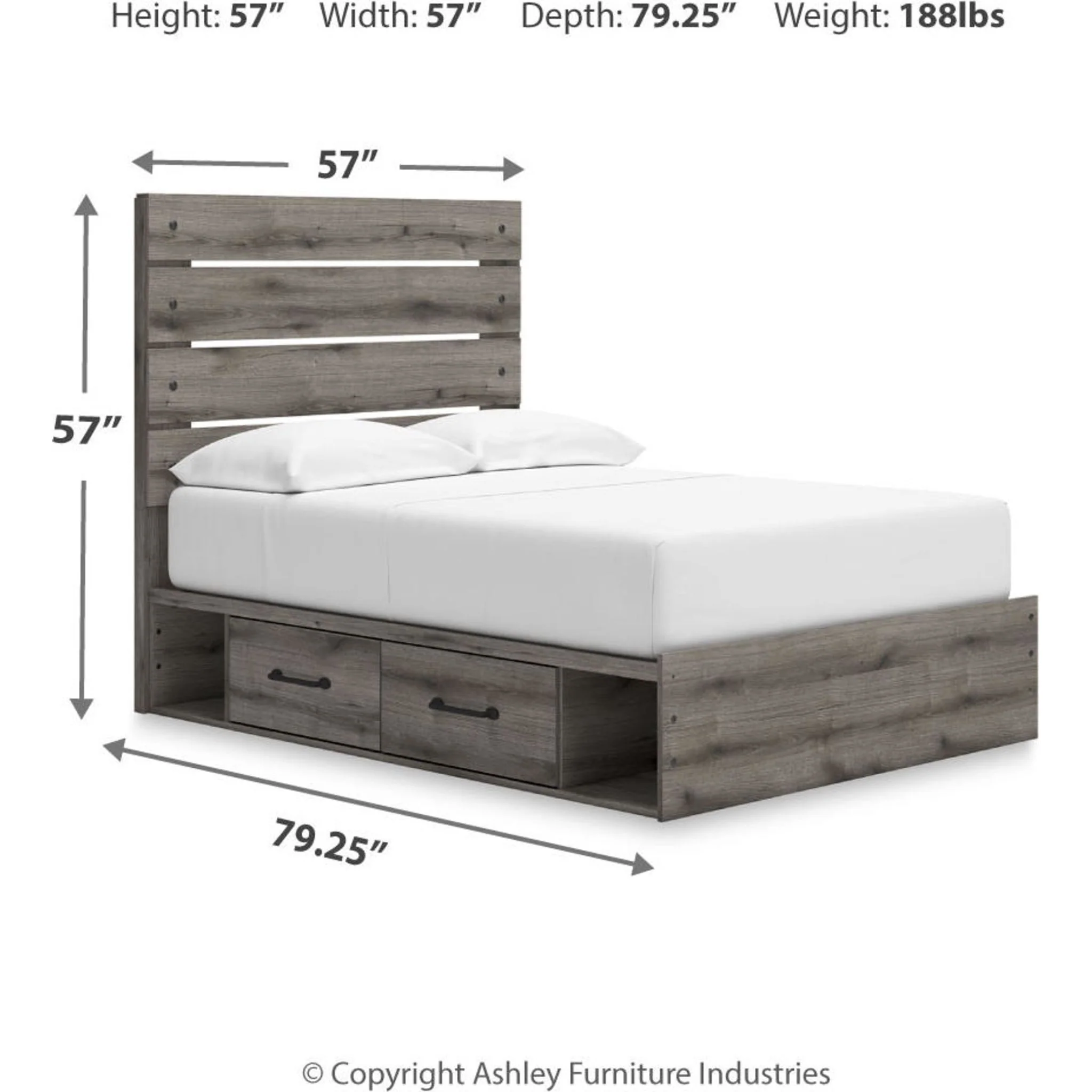 Graystorm Full Storage Bed - Brown Gray - Image 3