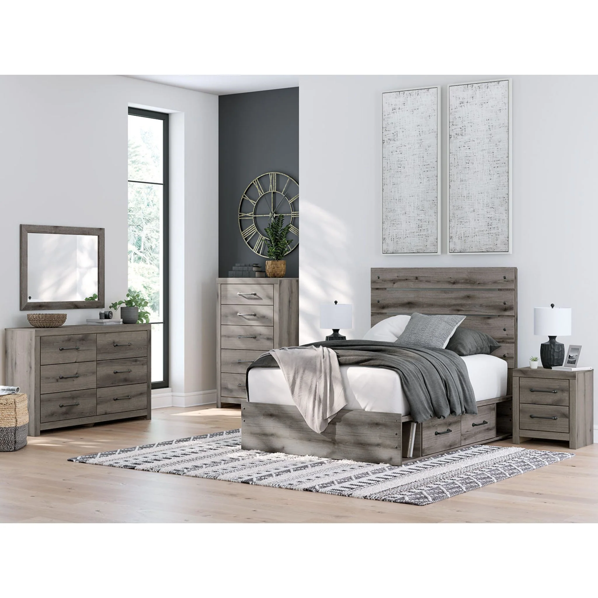 Graystorm Full Storage Bed - Brown Gray - Image 4