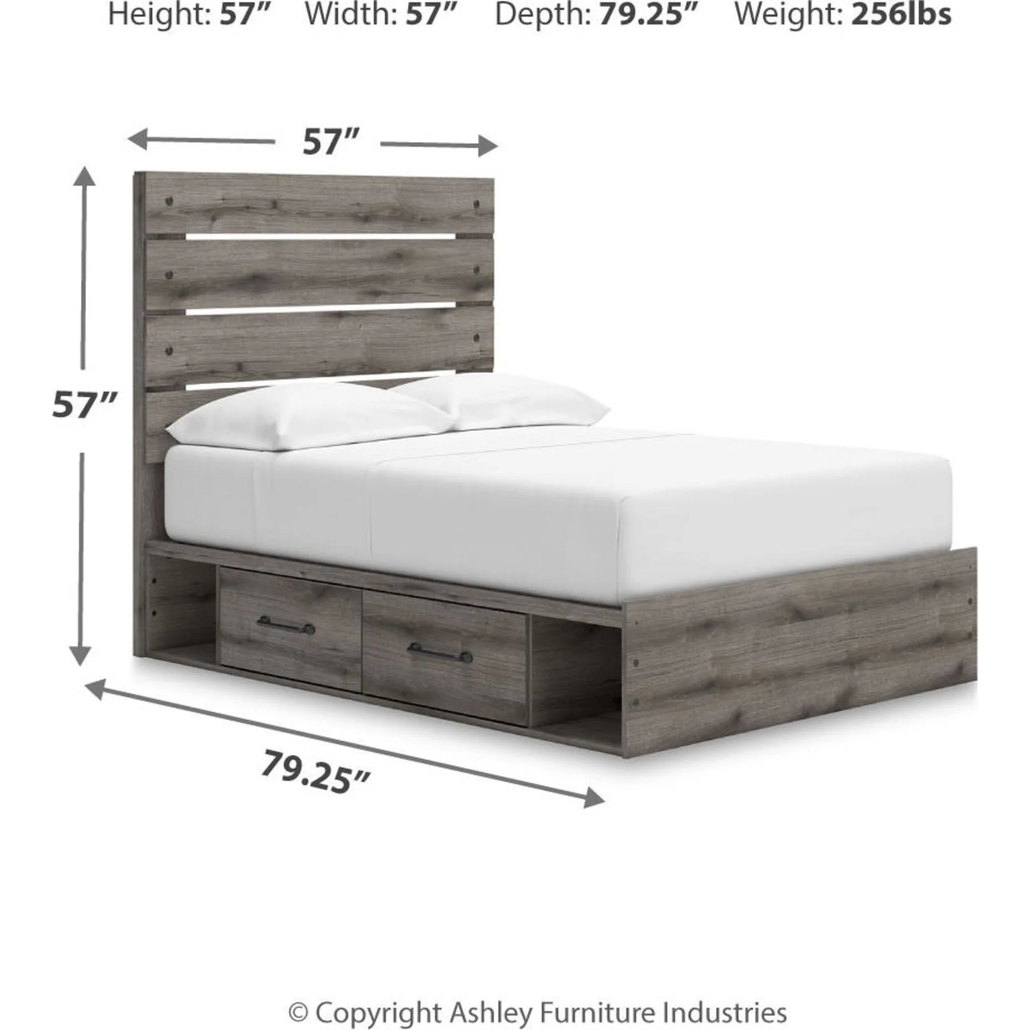 Graystorm Full Storage Bed - Brown Gray - Image 3