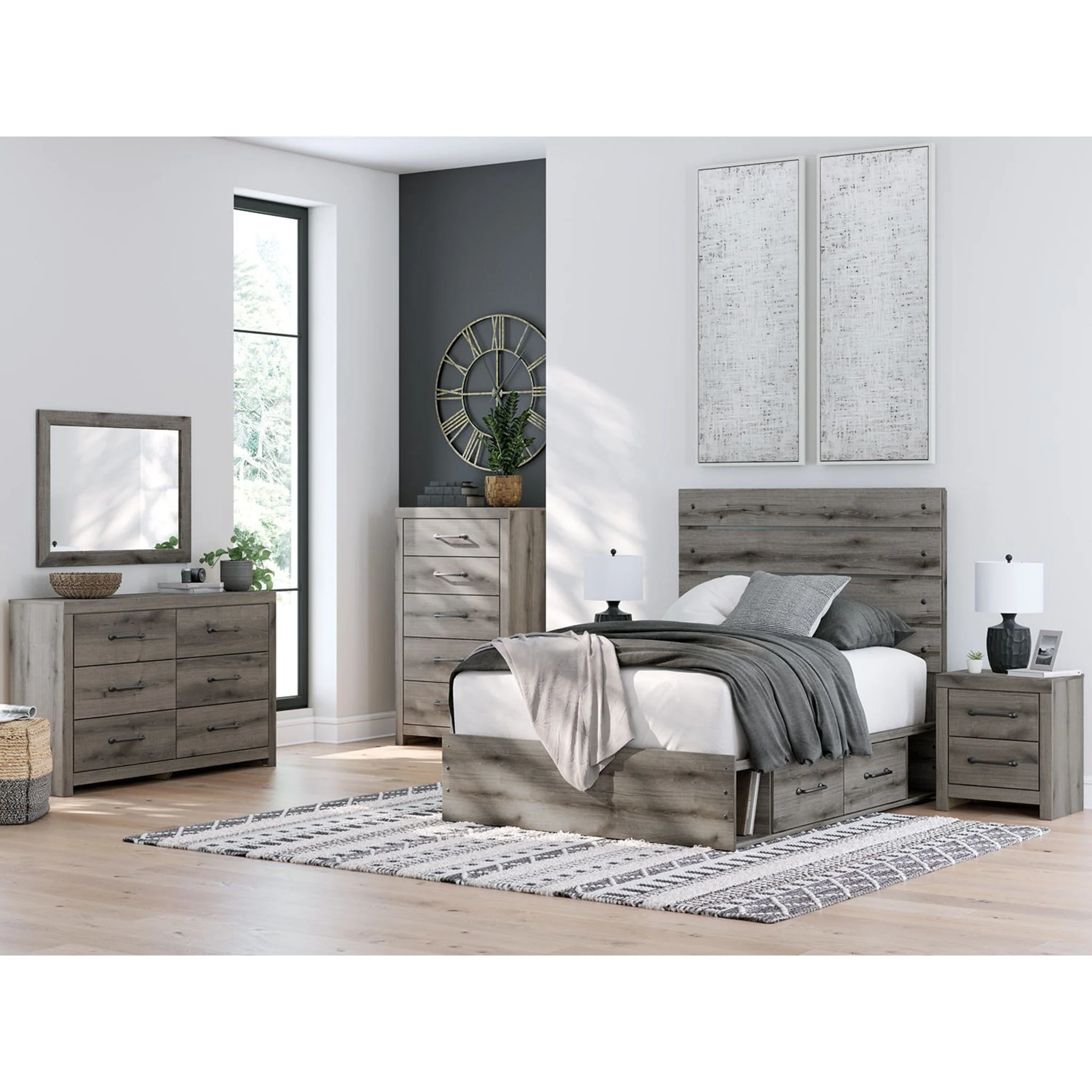 Graystorm Full Storage Bed - Brown Gray - Image 4