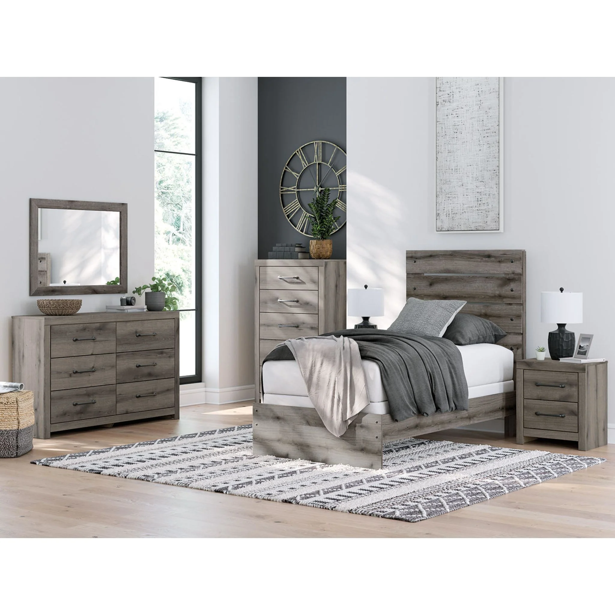 Graystorm Twin Panel Bed - Brown Gray - Image 15