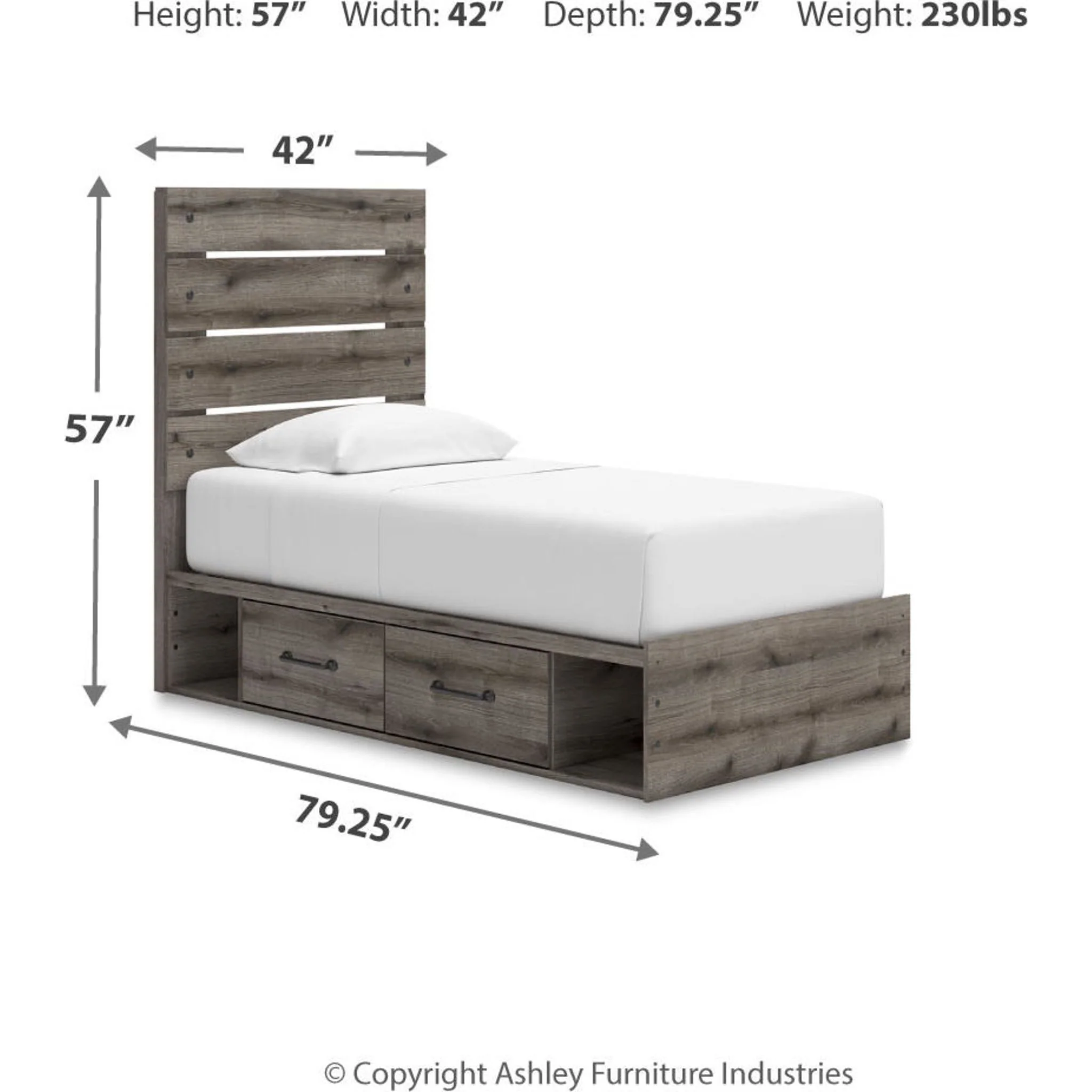 Graystorm Twin Storage Bed - Brown Gray - Image 3