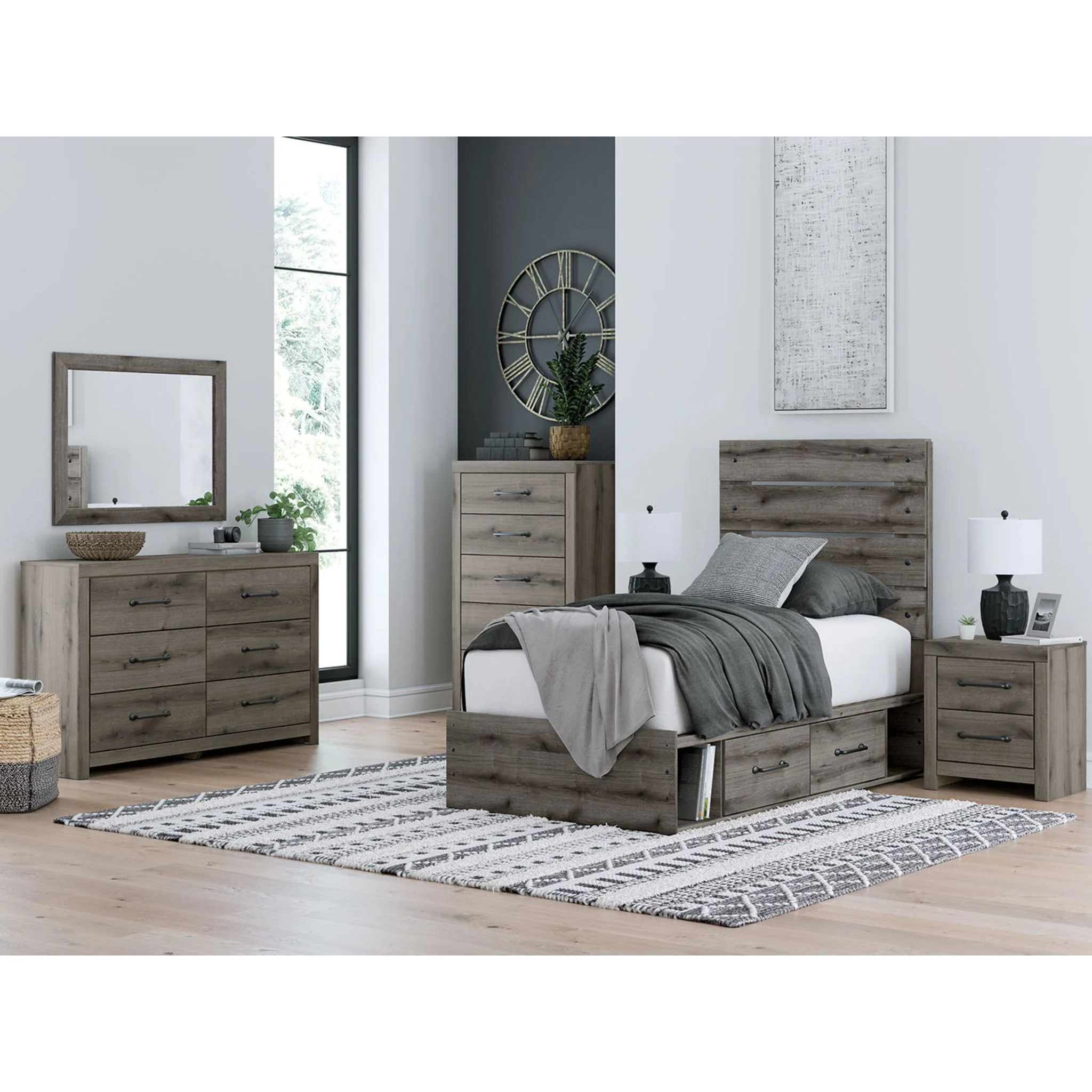 Graystorm Twin Storage Bed - Brown Gray - Image 4