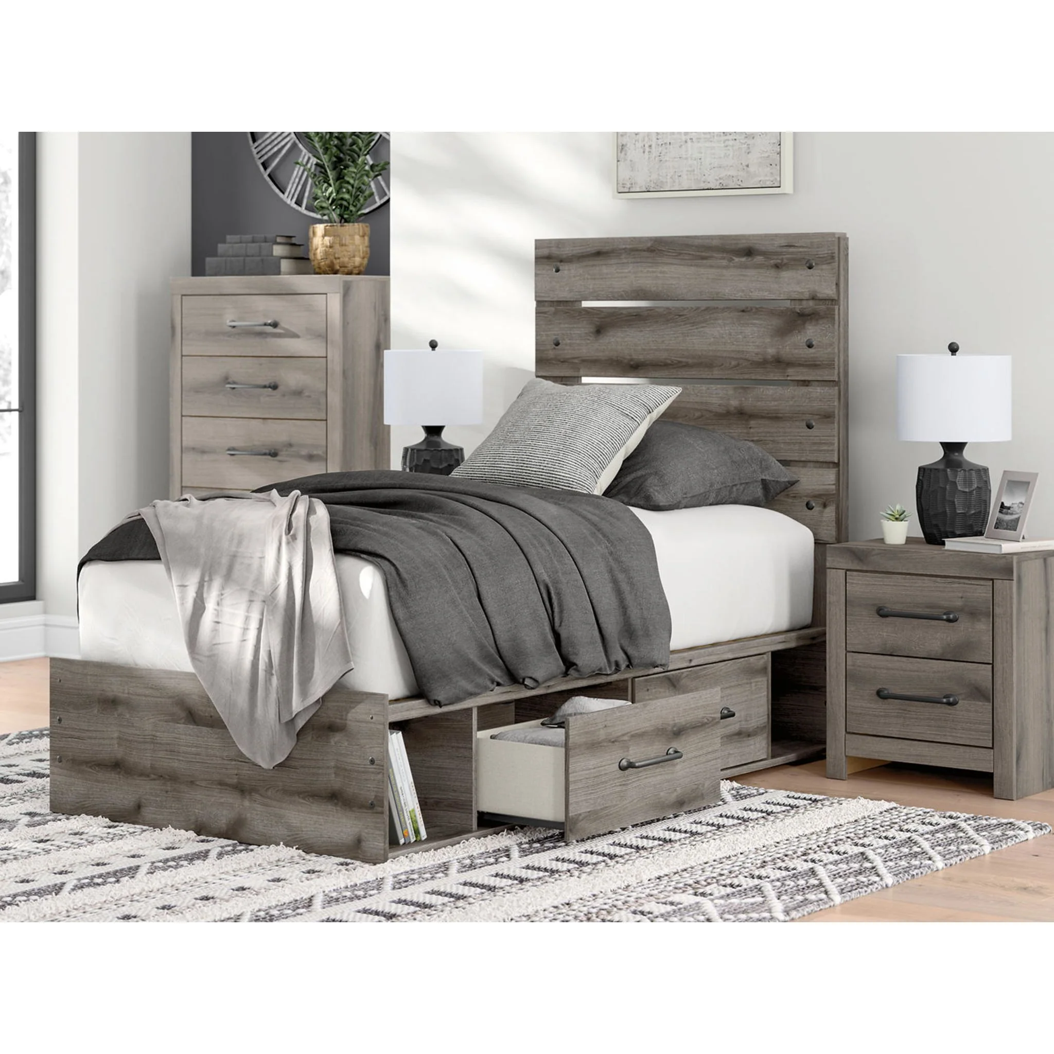 Graystorm Twin Storage Bed - Brown Gray - Image 5