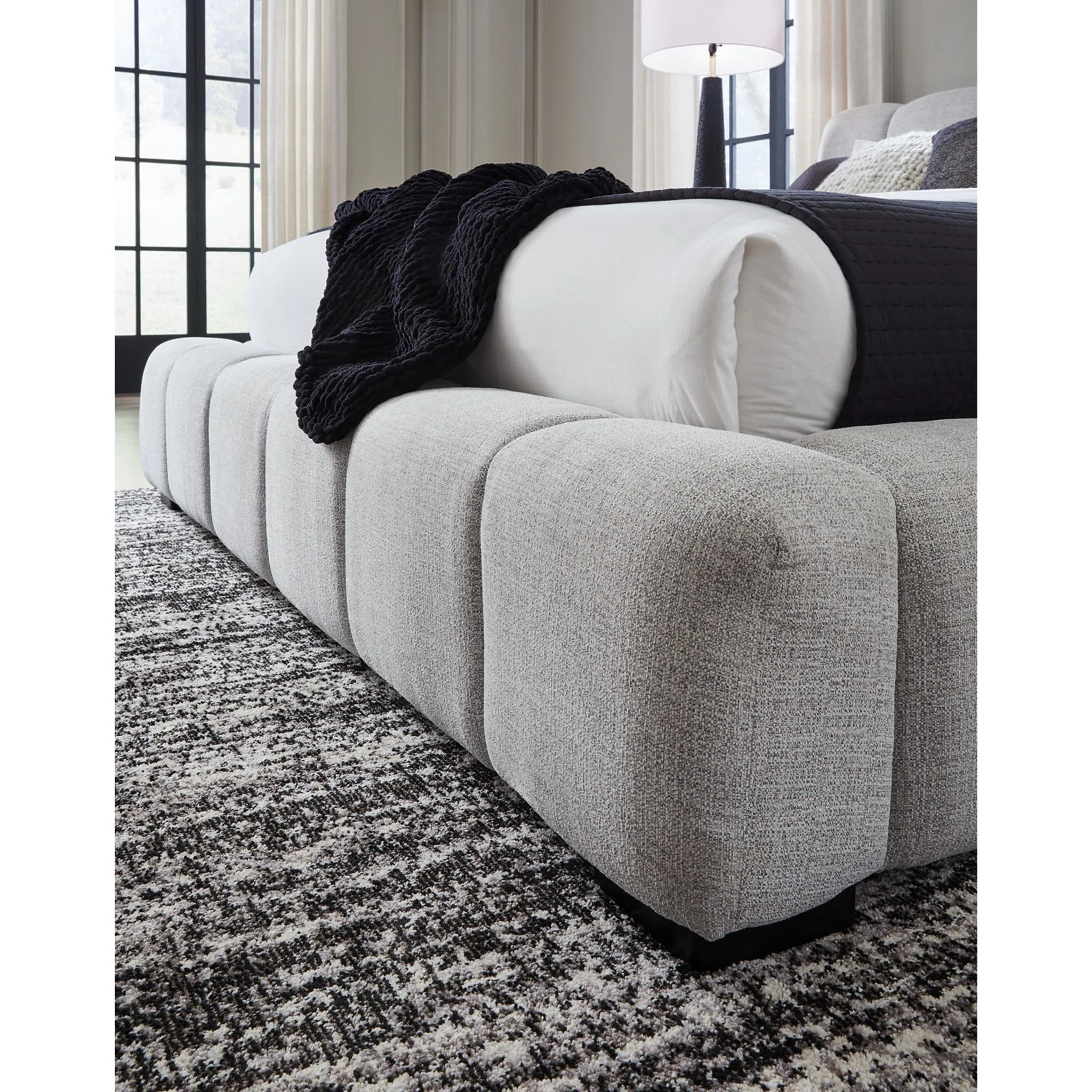 Grendusk Upholstered Bed - Light Gray - Image 7