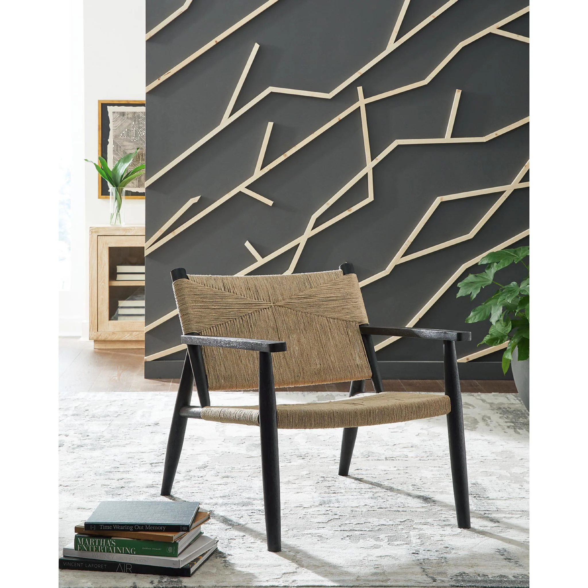 Halfmore Accent Chair - Black/Natural - Image 2