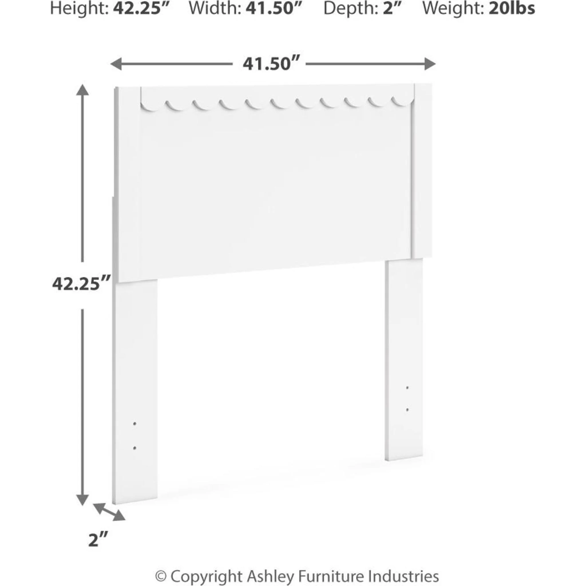 Hallityn Twin Panel Headboard - White - Image 3