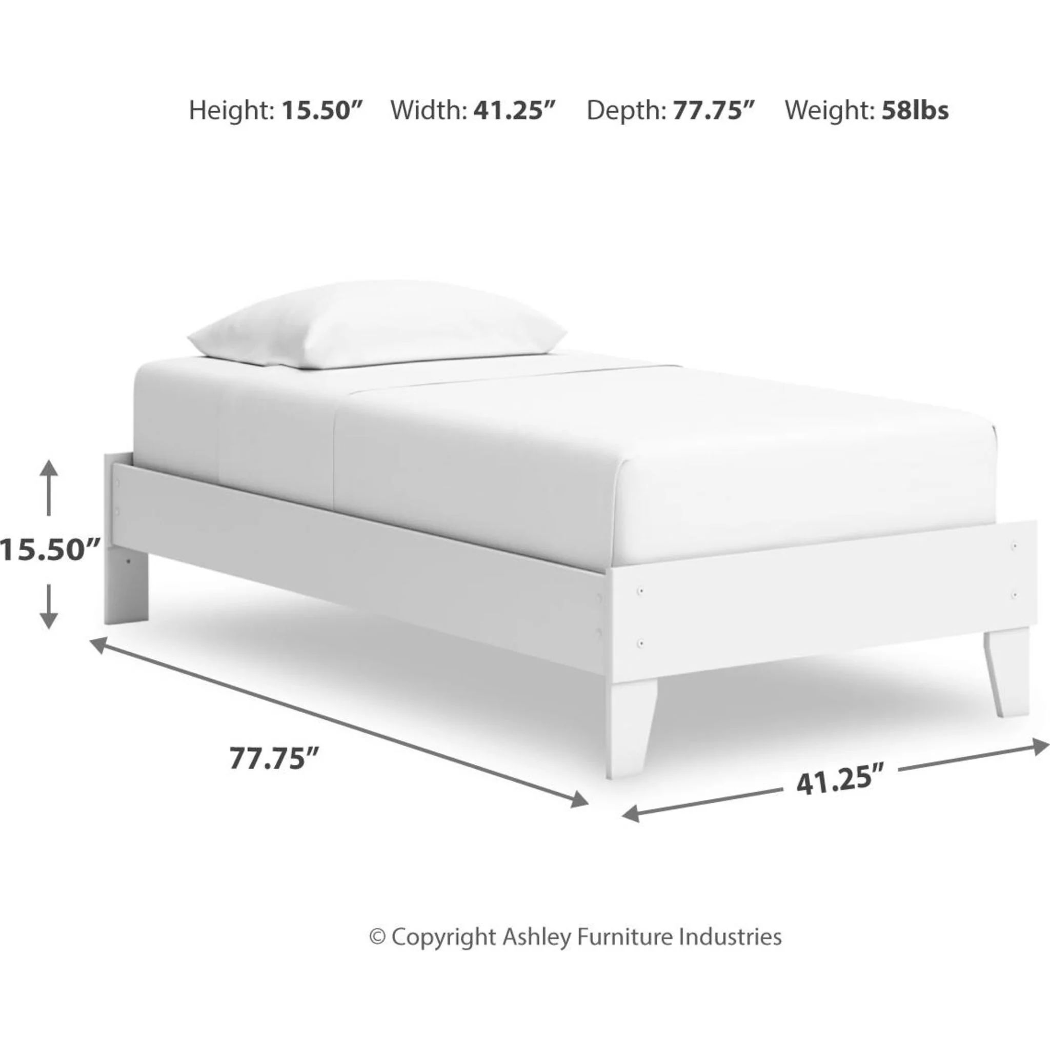 Hallityn Twin Platform Bed - White - Image 11