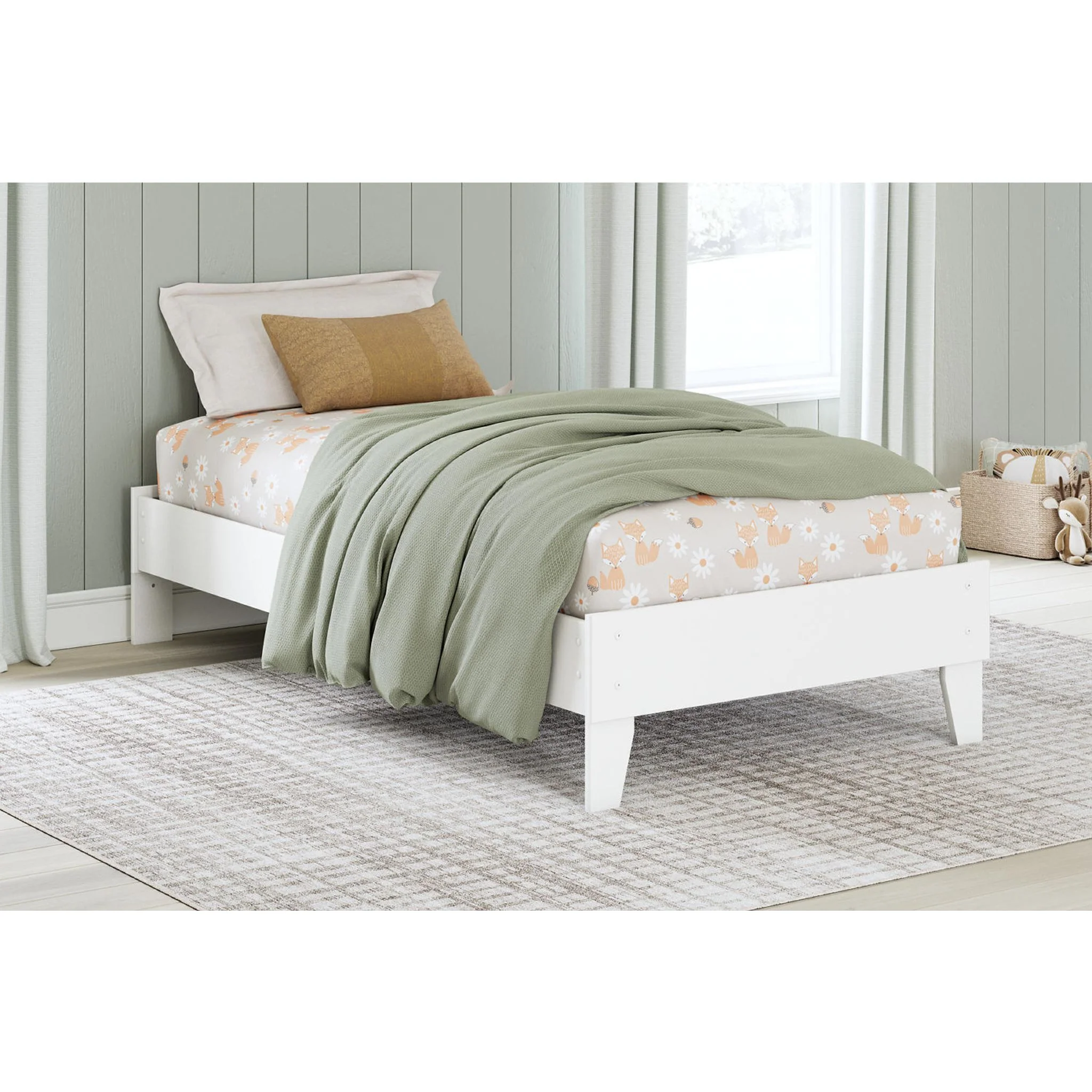 Hallityn Twin Platform Bed - White - Image 2