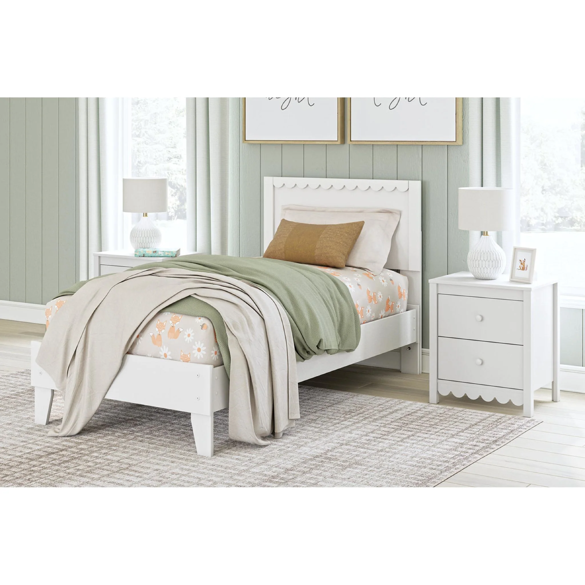 Hallityn Twin Platform Bed - White - Image 2