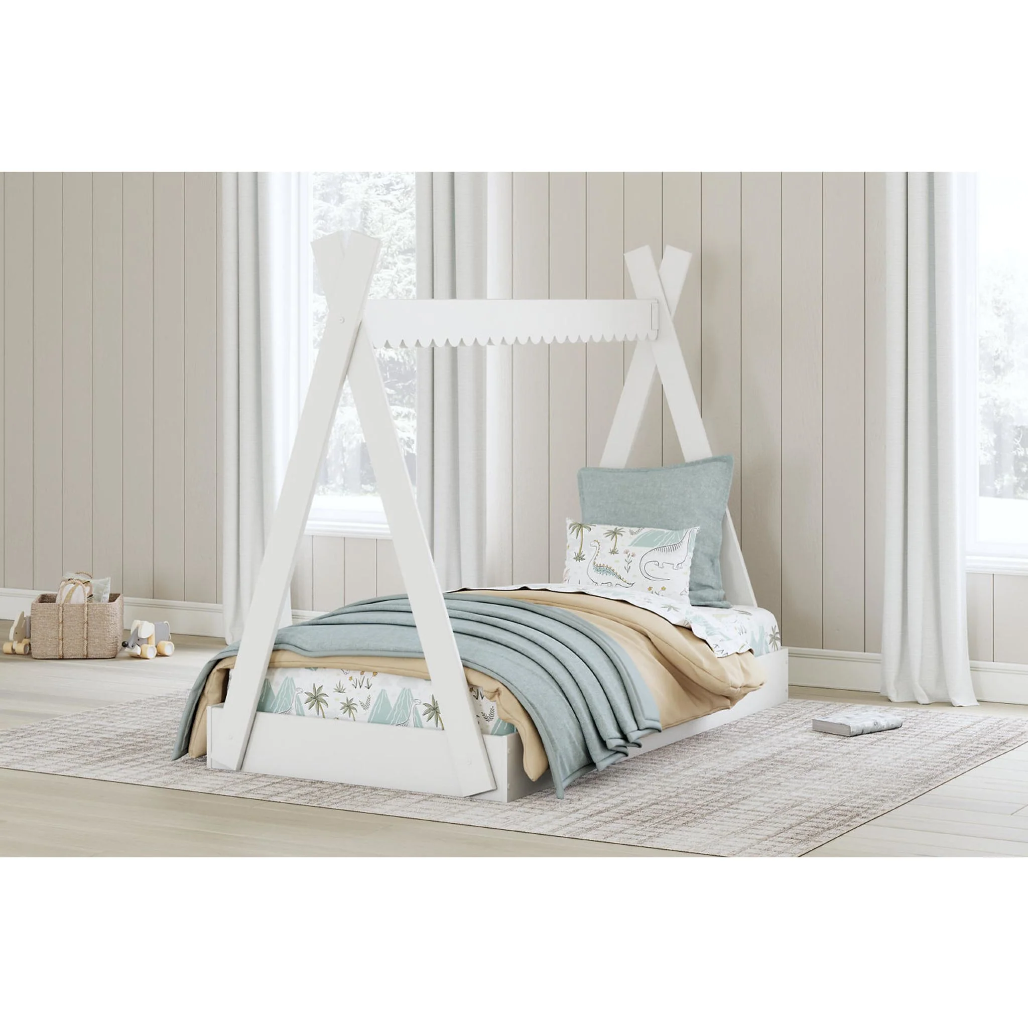 Hallityn Twin Tent Bed - White - Image 2