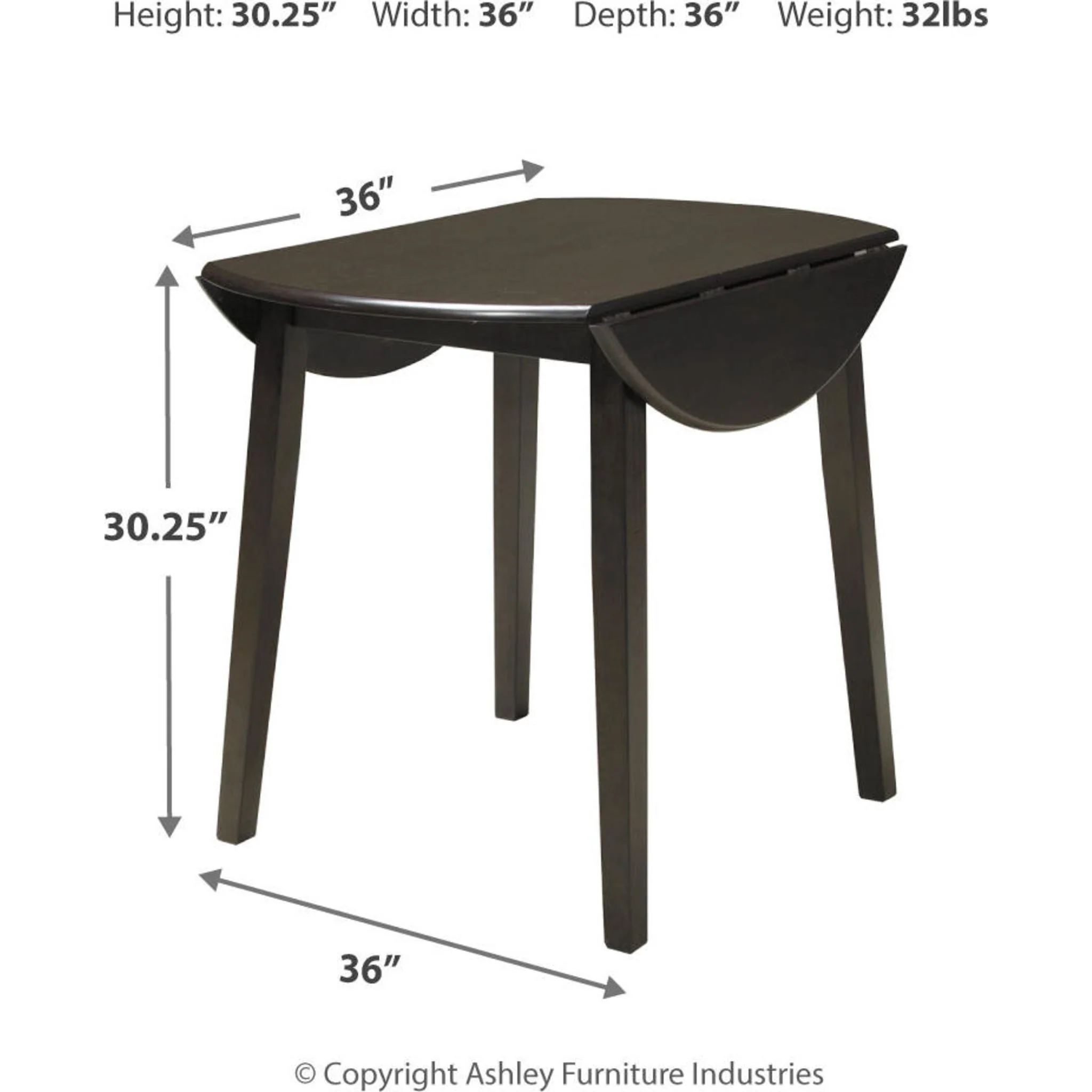 Hammis Drop Leaf Table - Dark Brown - (D310-15) - Image 13