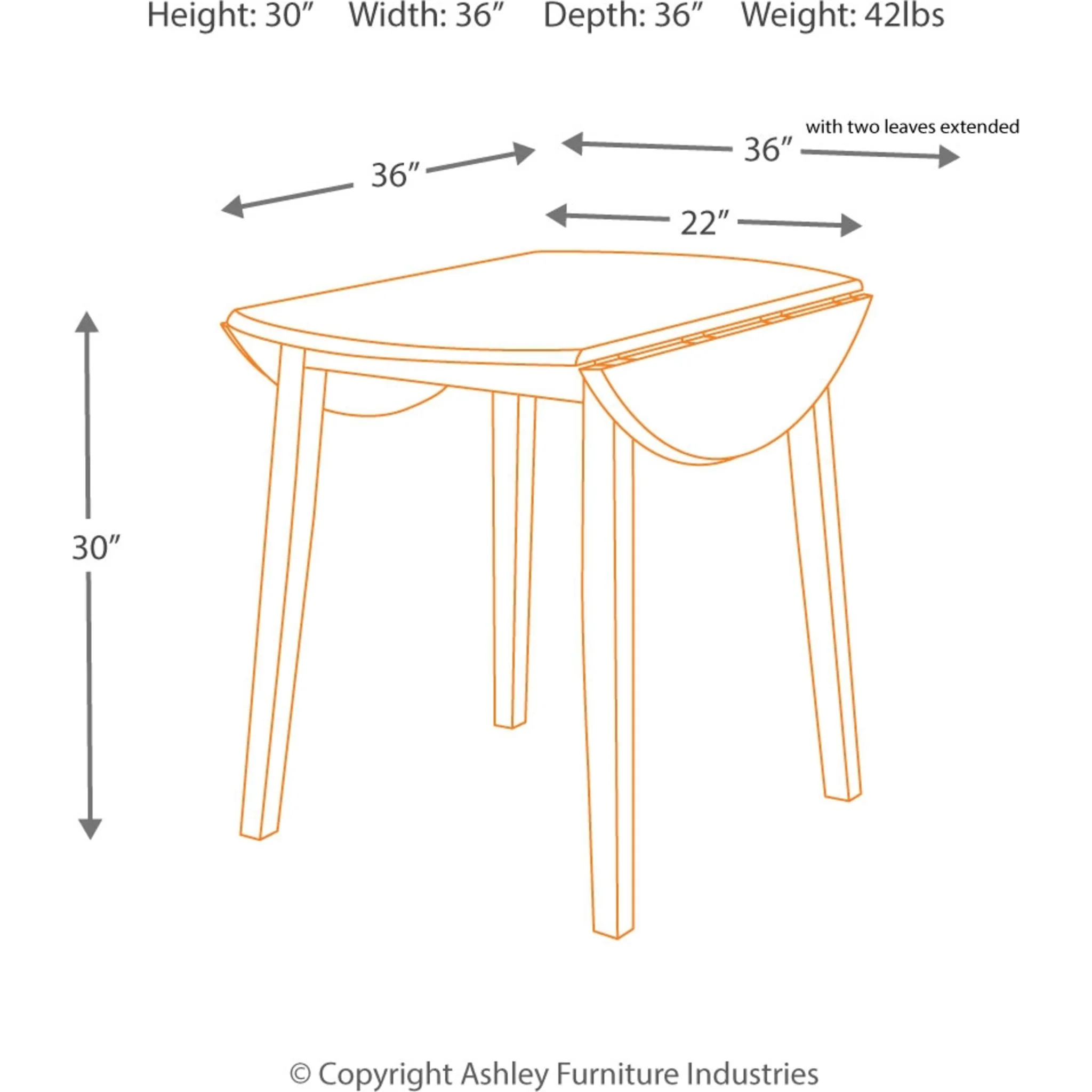 Hammis Drop Leaf Table - Dark Brown - (D310-15) - Image 4