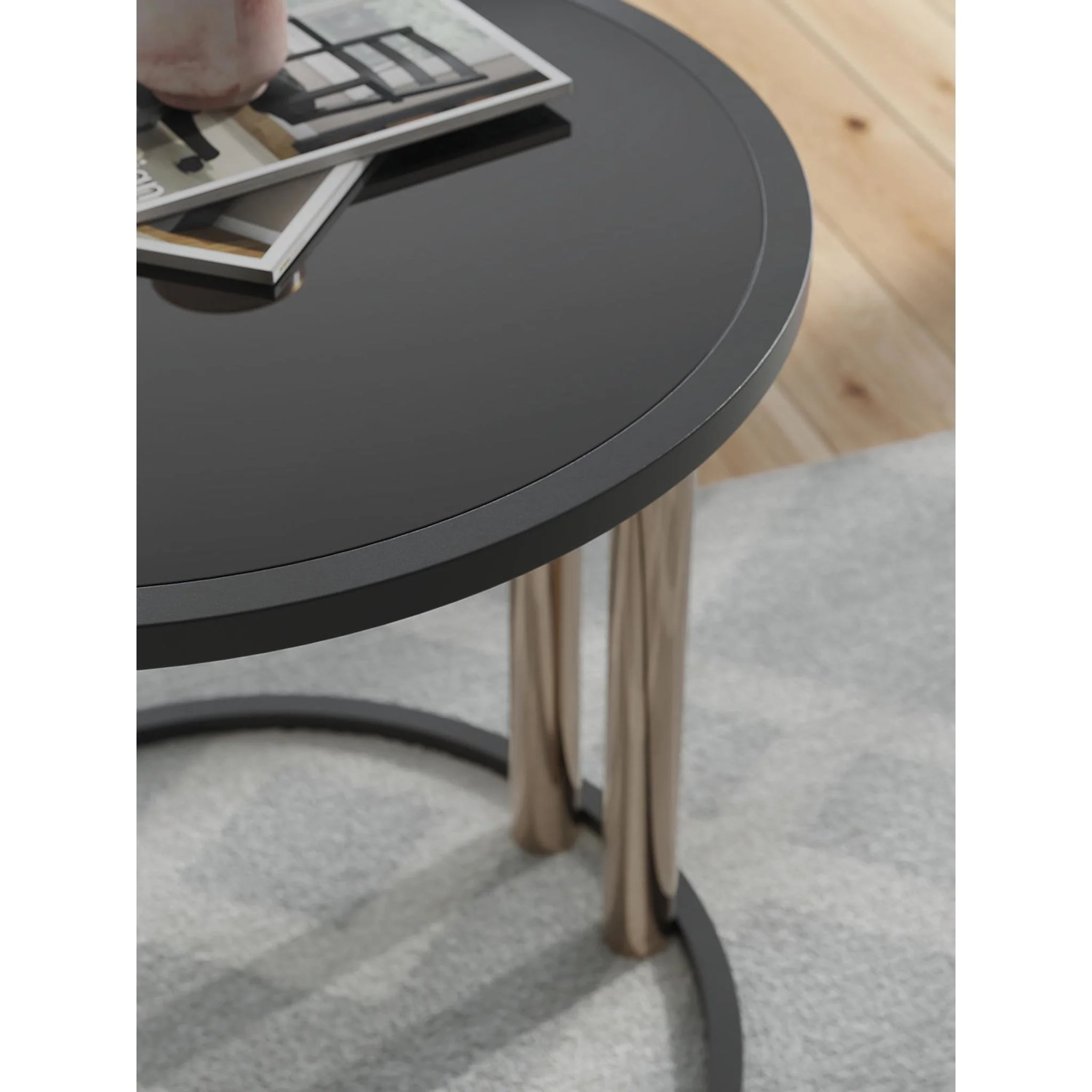 Hannerly 3 Pack Tables - Black/Gold Finish - Image 5