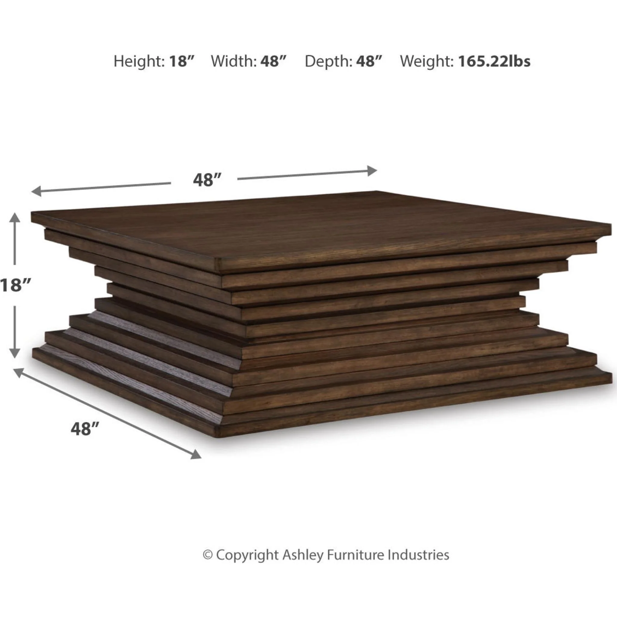 Hannodream Coffee Table - Warm Brown - Image 3