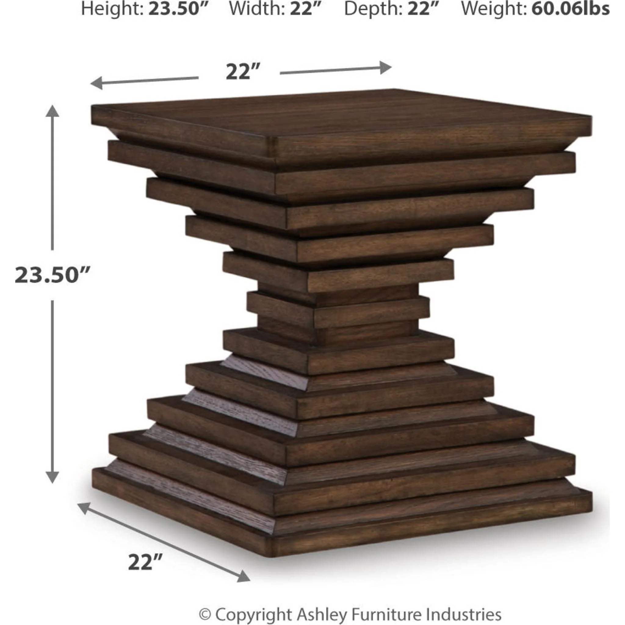 Hannodream End Table - Warm Brown - Image 3