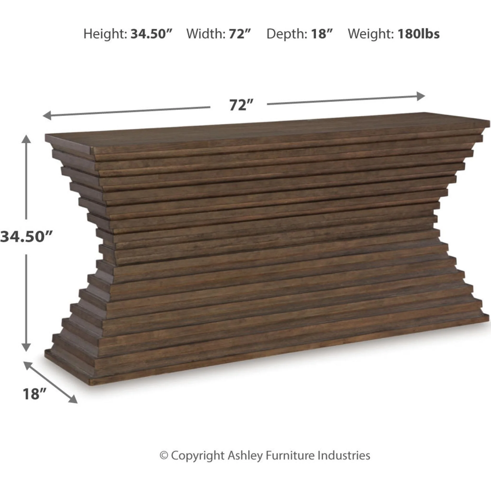 Hannodream Sofa Table - Warm Brown - Image 3