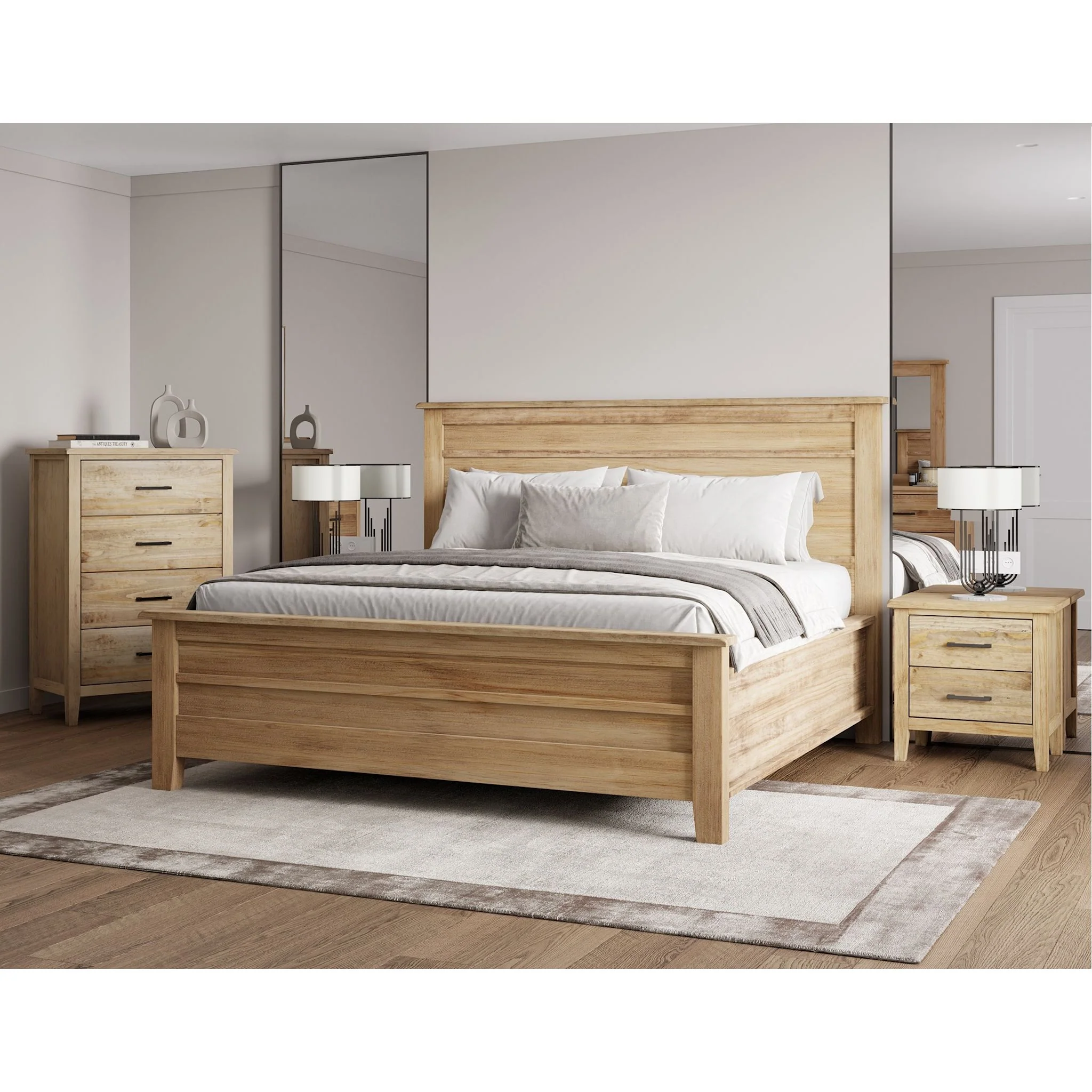 Harlow Full Panel Bed - Natural - Image 2