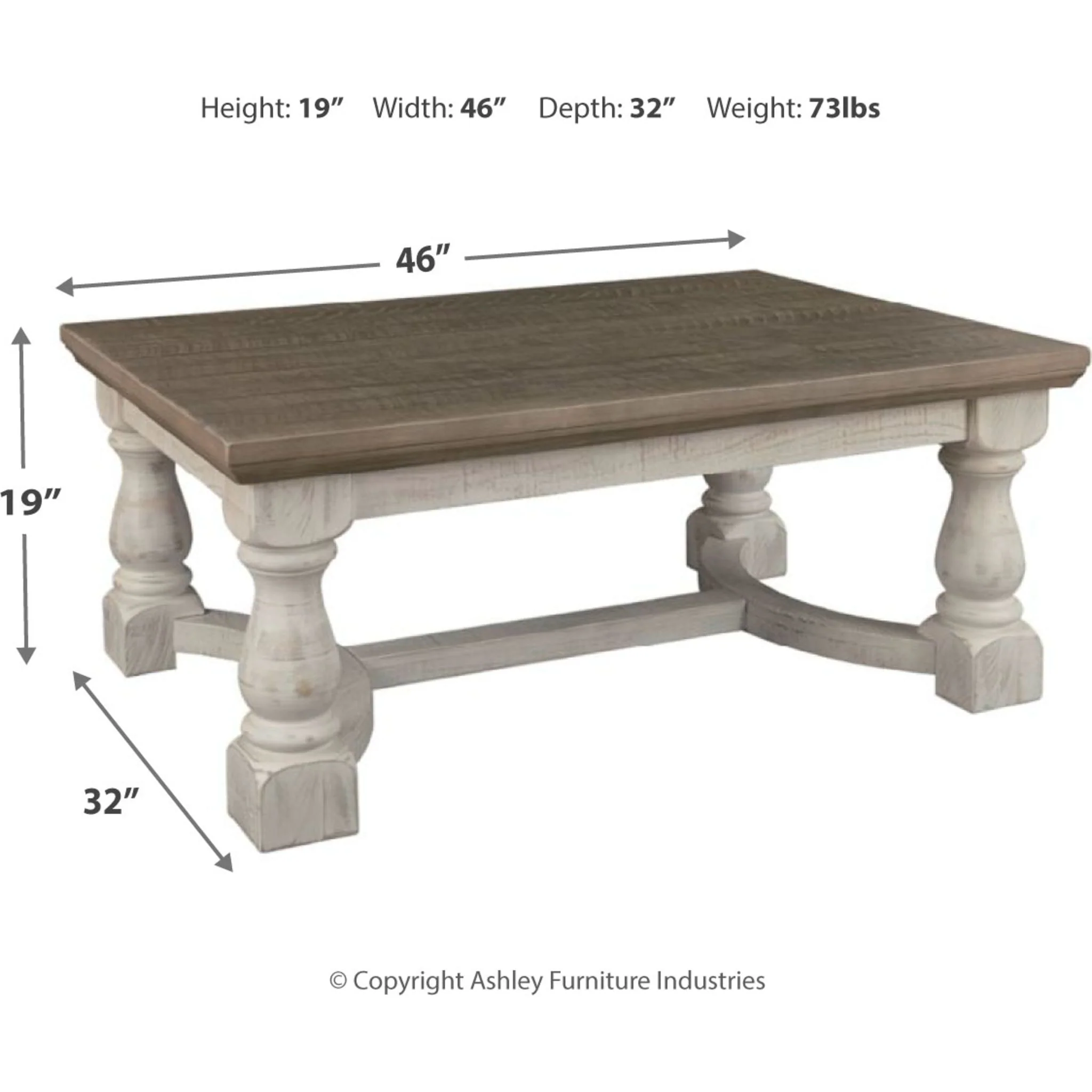 Havalance Coffee Table - Gray/White - Image 4