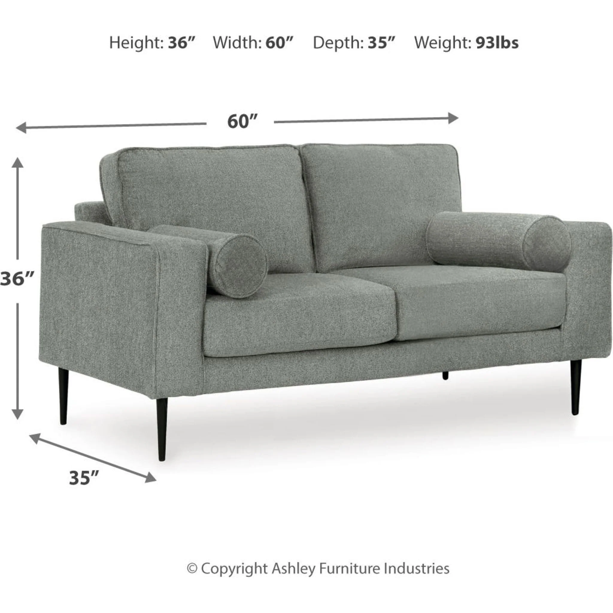 Hazela Loveseat - Charcoal - Image 9