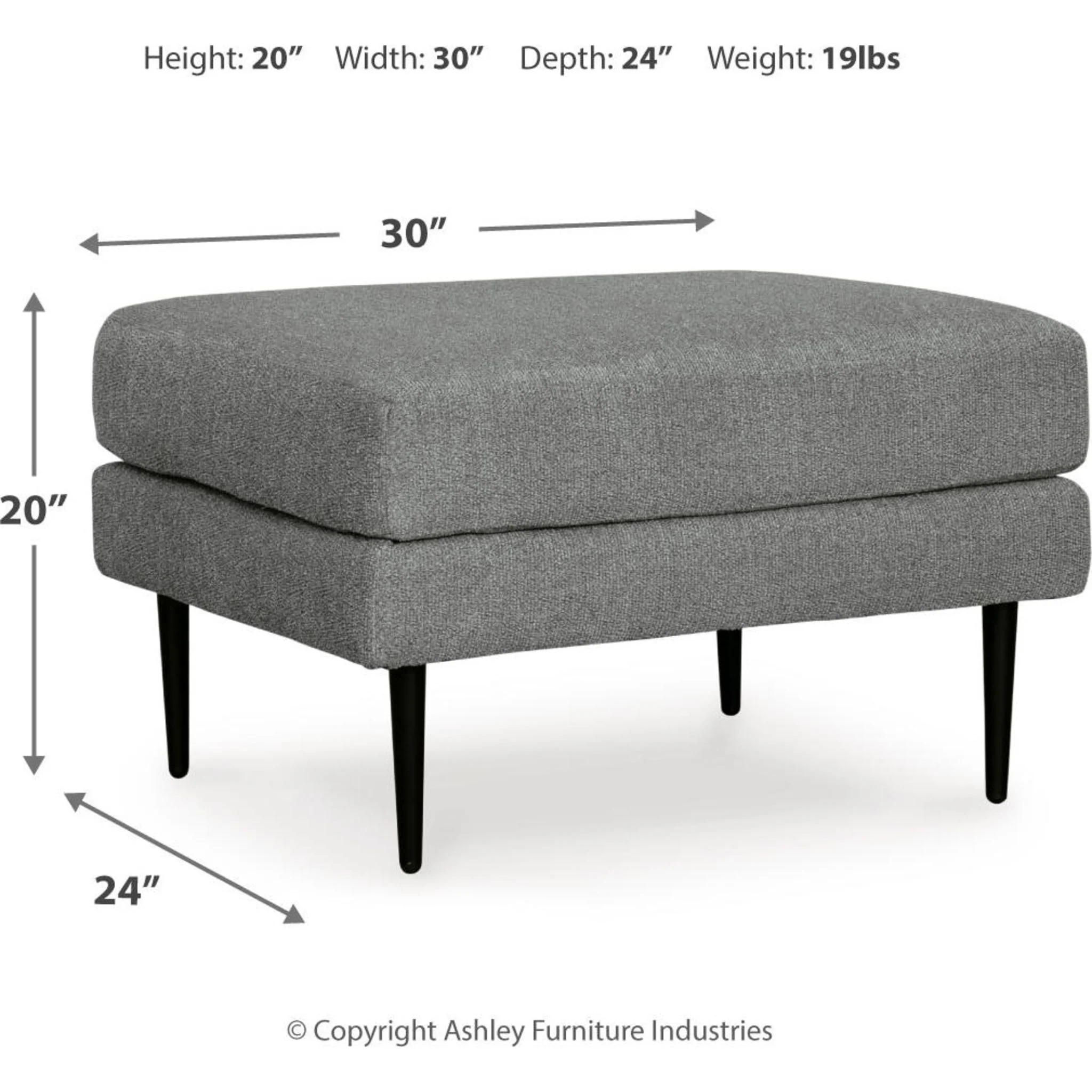 Hazela Ottoman - Charcoal - Image 8
