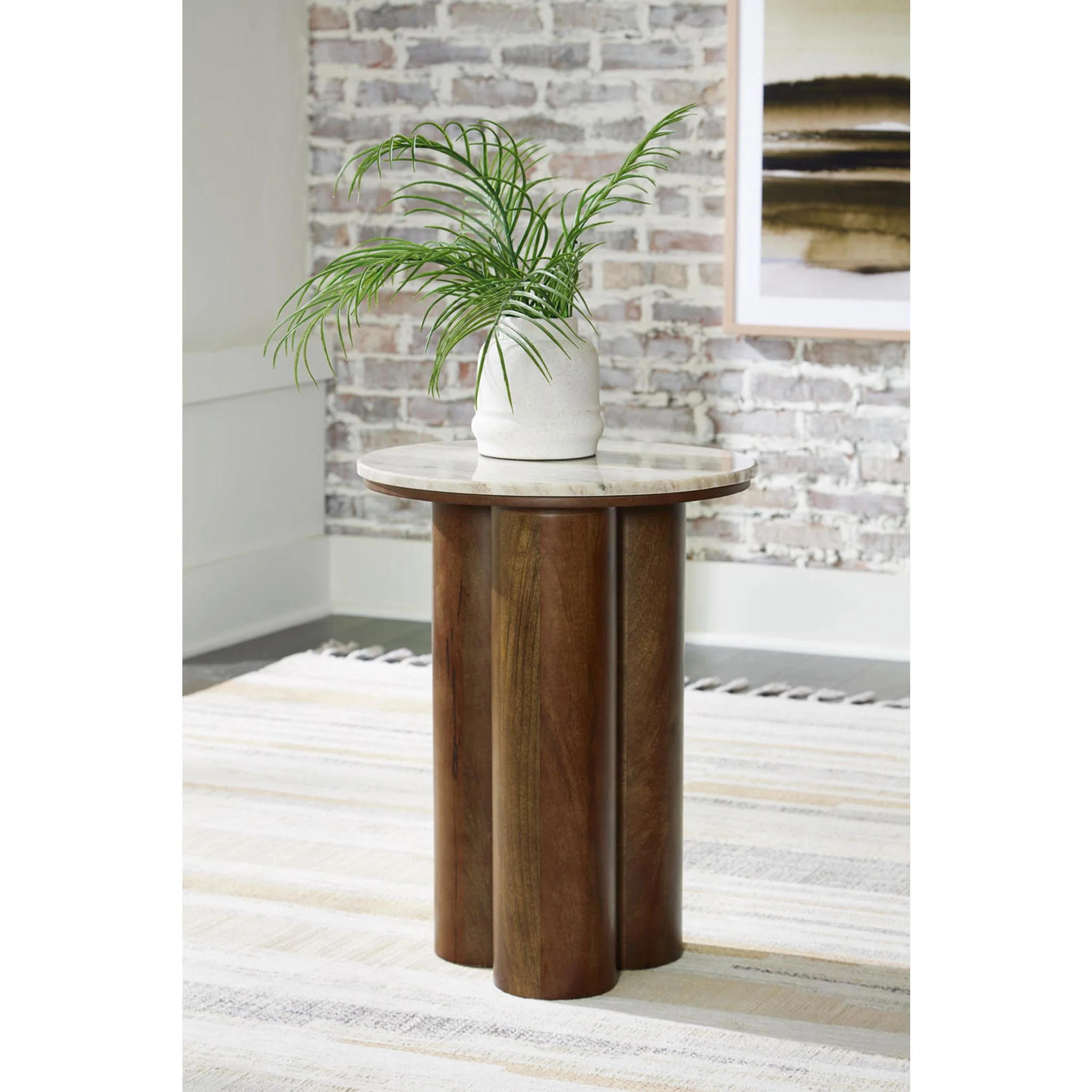 Henfield Accent Table - Beige/Brown - Image 2
