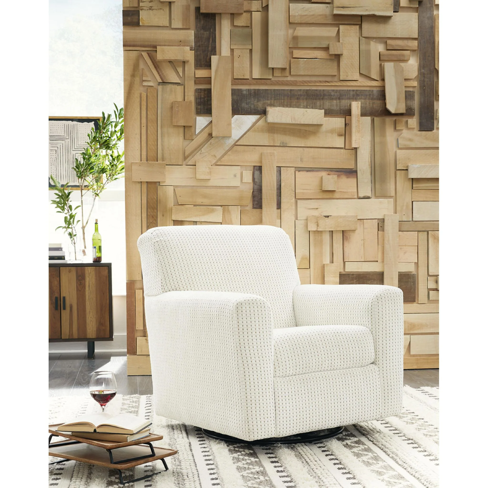 Herstow Swivel Glider - Ivory - Image 2