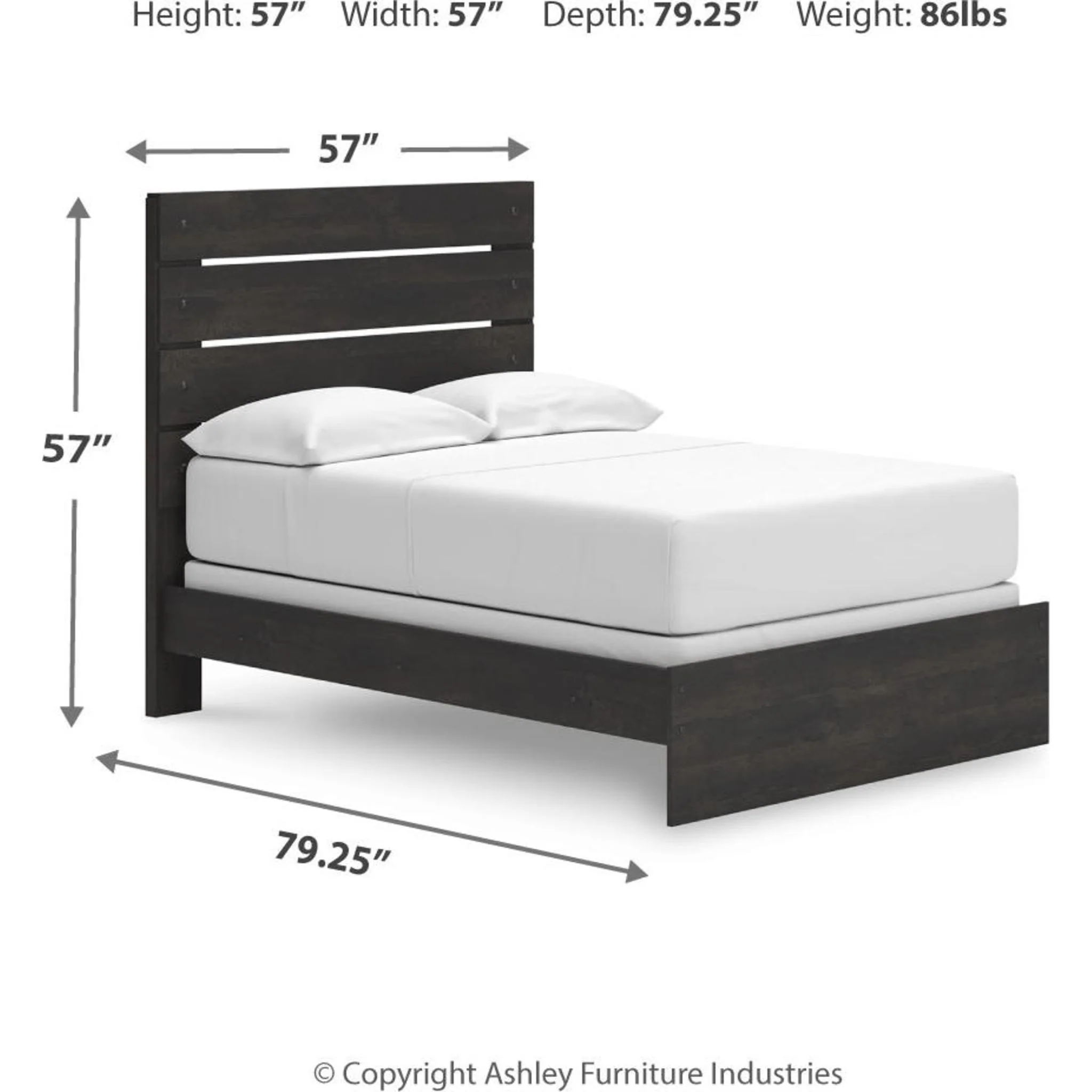 Hollivern 6 Piece Full Panel Bedroom - Dark Gray - Image 15