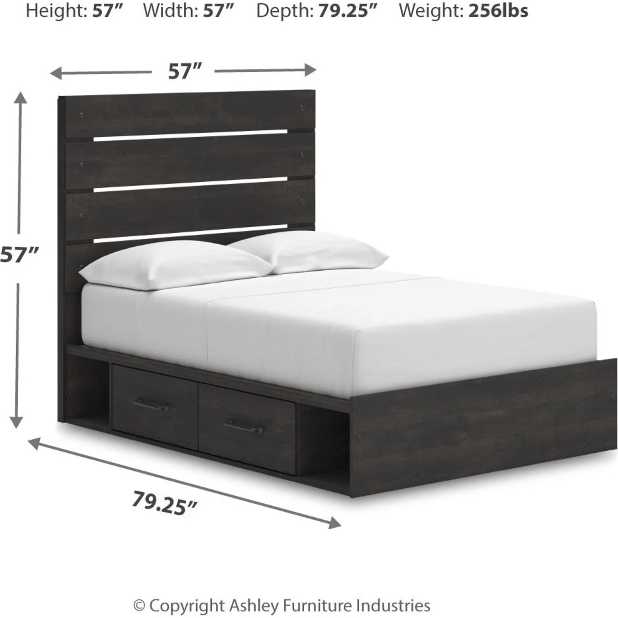 Hollivern 6 Piece Full Storage Bedroom - Dark Gray - Image 16