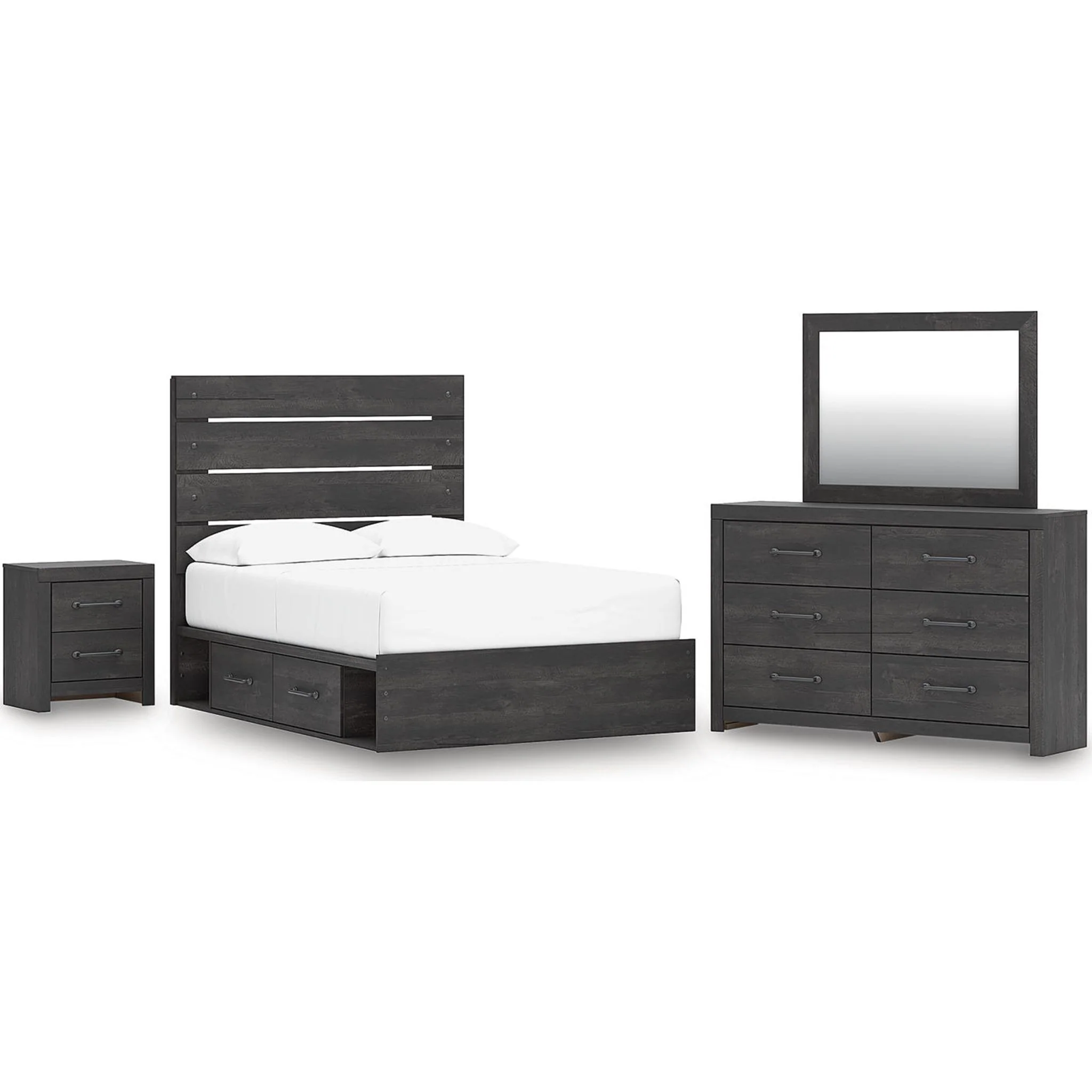 Hollivern 6 Piece Full Storage Bedroom - Dark Gray