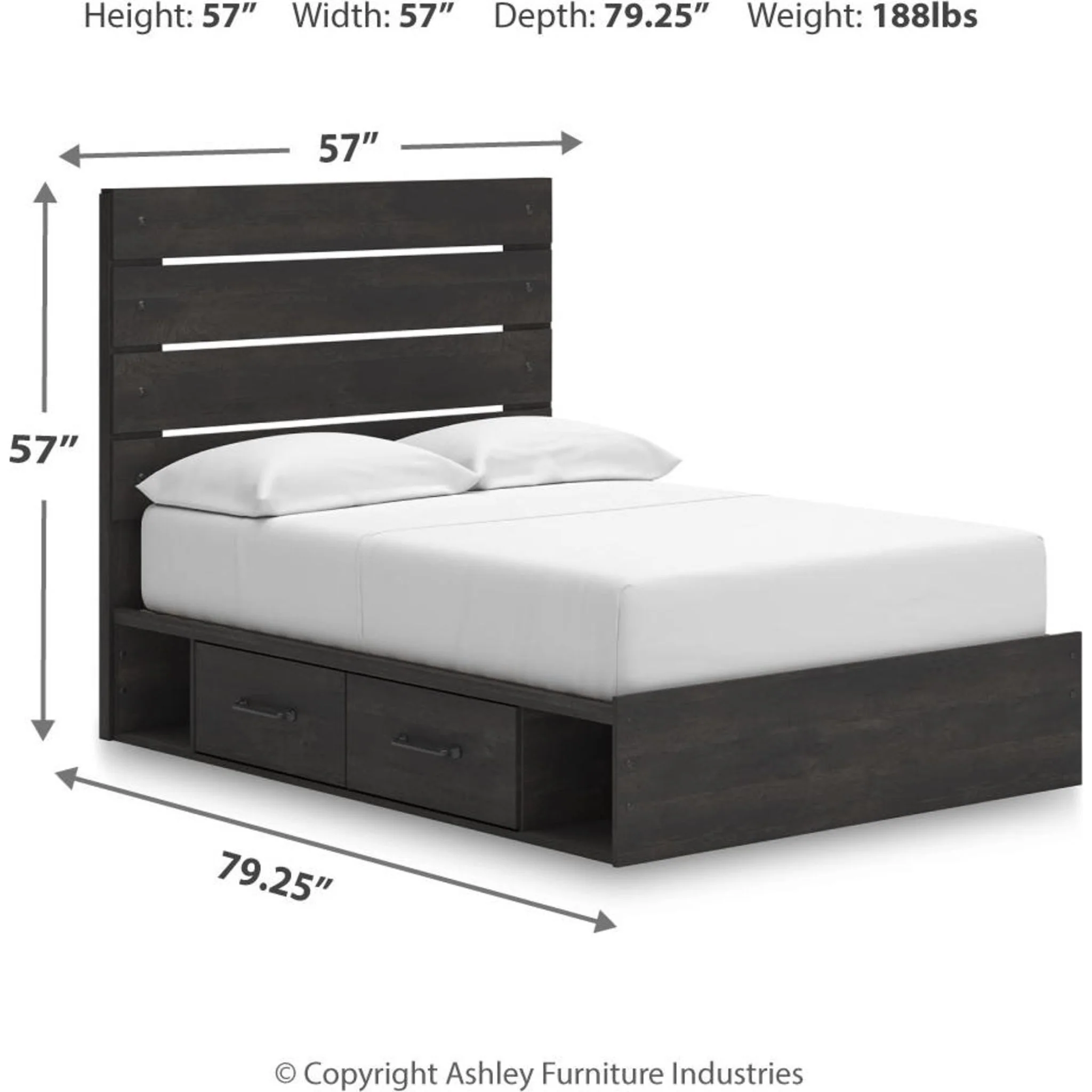 Hollivern 6 Piece Full Storage Bedroom - Dark Gray - Image 16