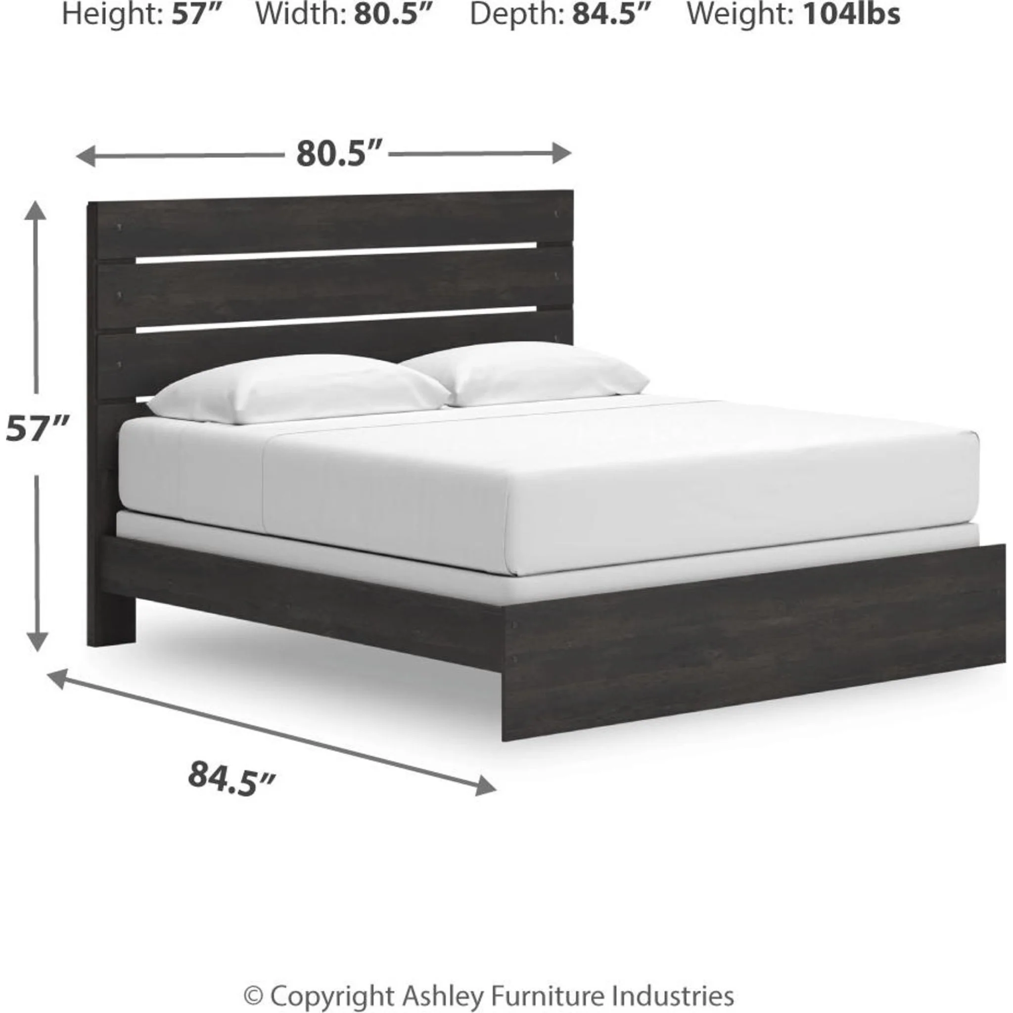 Hollivern 6 Piece King Panel Bedroom - Dark Gray - Image 15