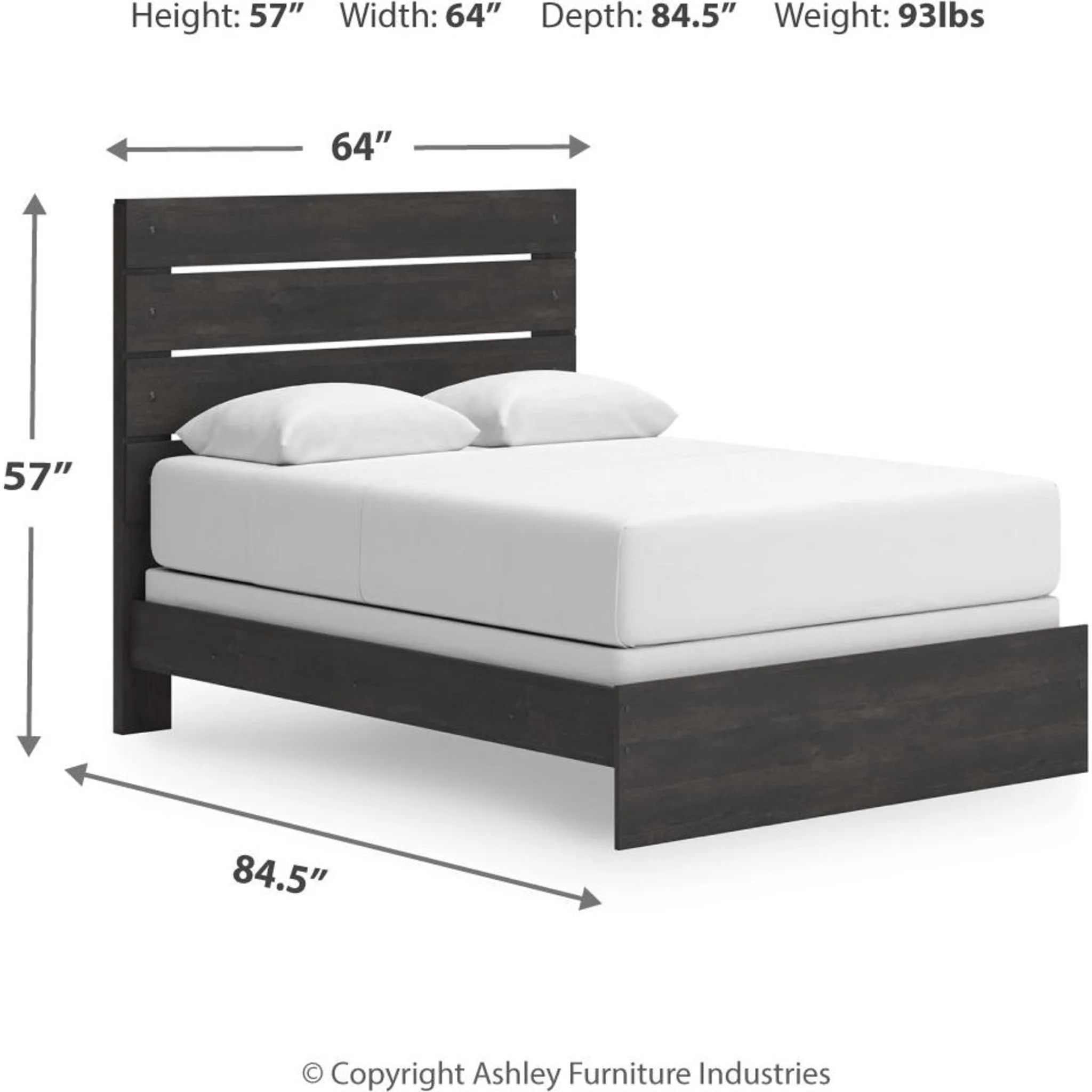 Hollivern 6 Piece Queen Panel Bedroom - Dark Gray - Image 15