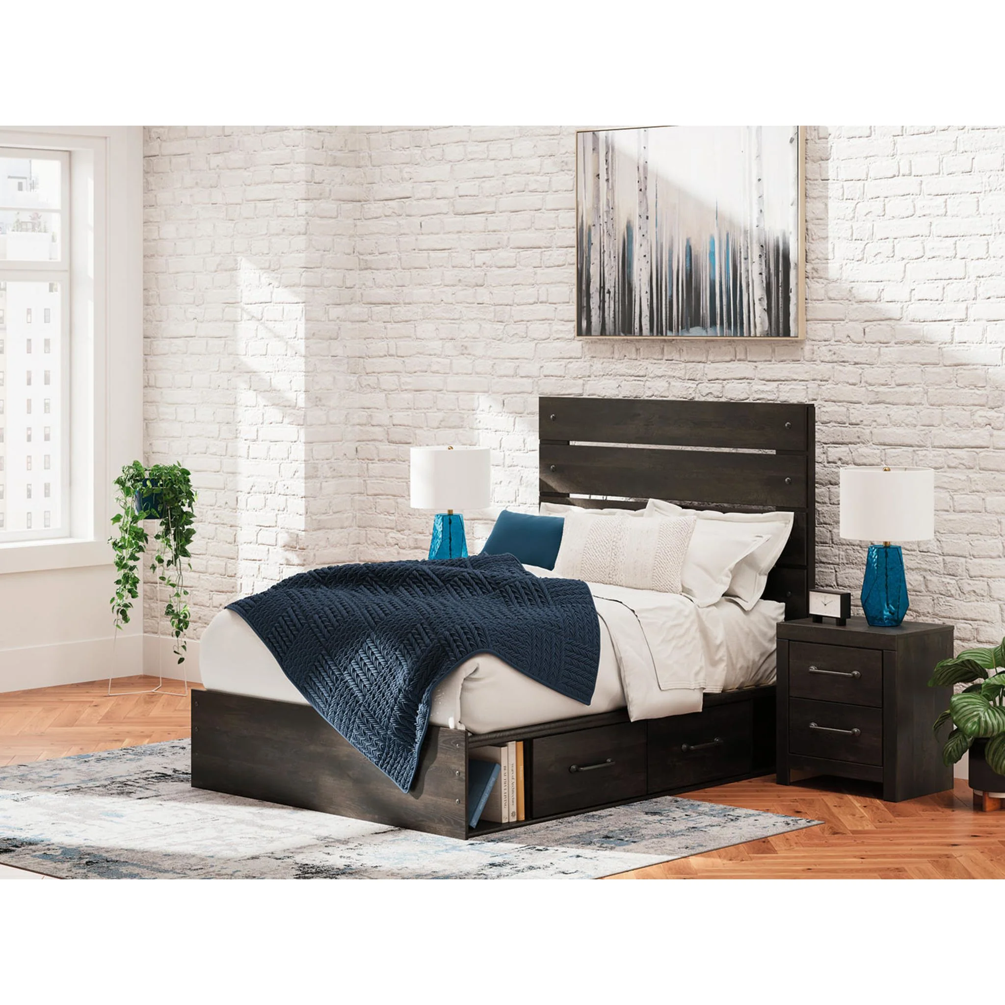 Hollivern Full Storage Bed - Dark Gray - Image 2