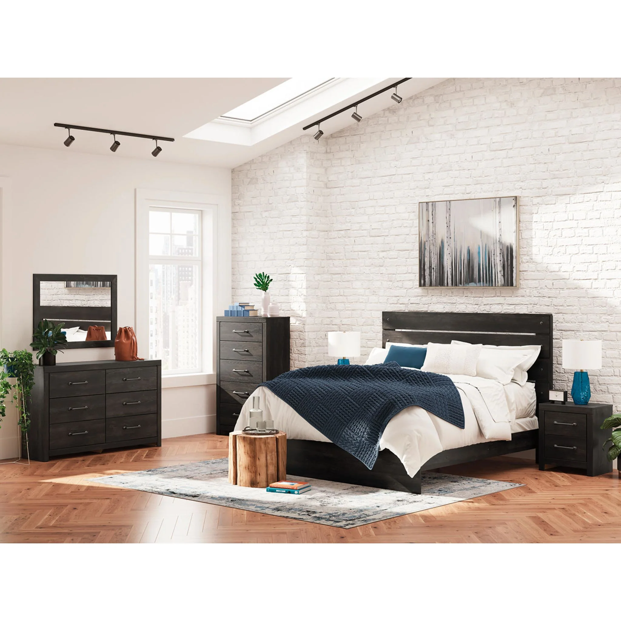 Hollivern King Panel Bed - Dark Gray - Image 4