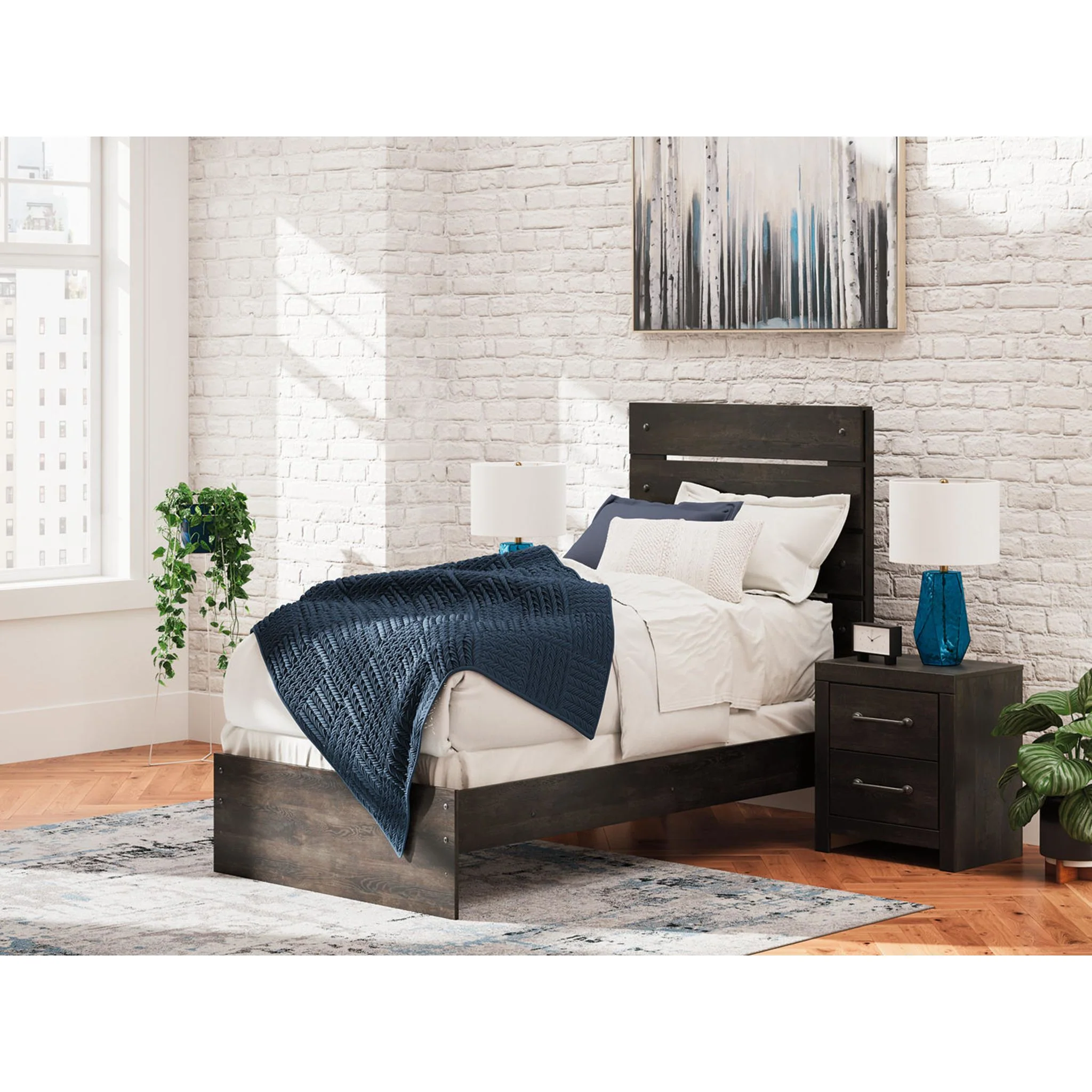 Hollivern Panel Bed - Dark Gray - Image 2