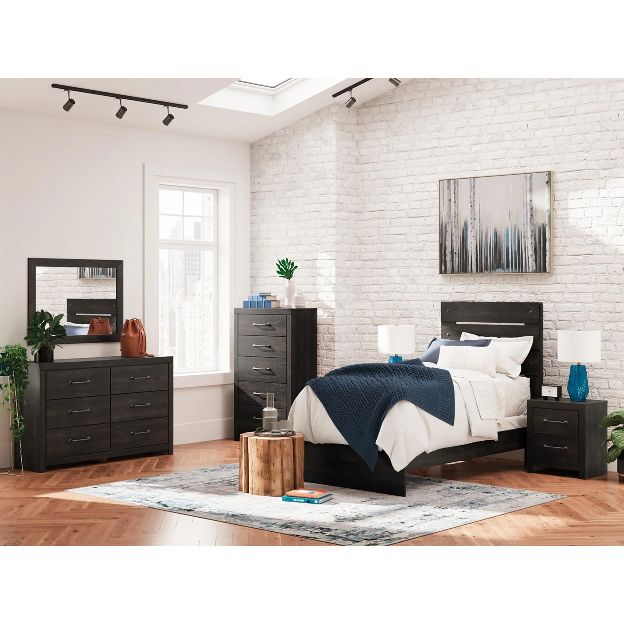 Hollivern Panel Bed - Dark Gray - Image 4