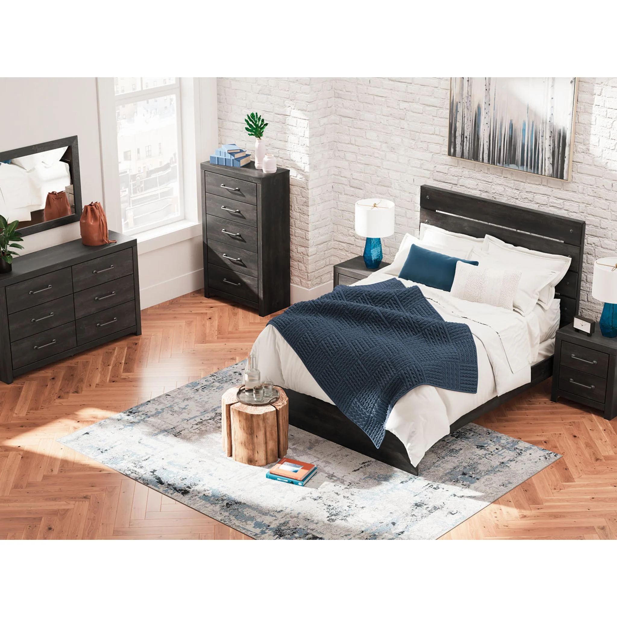 Hollivern Queen Panel Bed - Dark Gray - Image 5