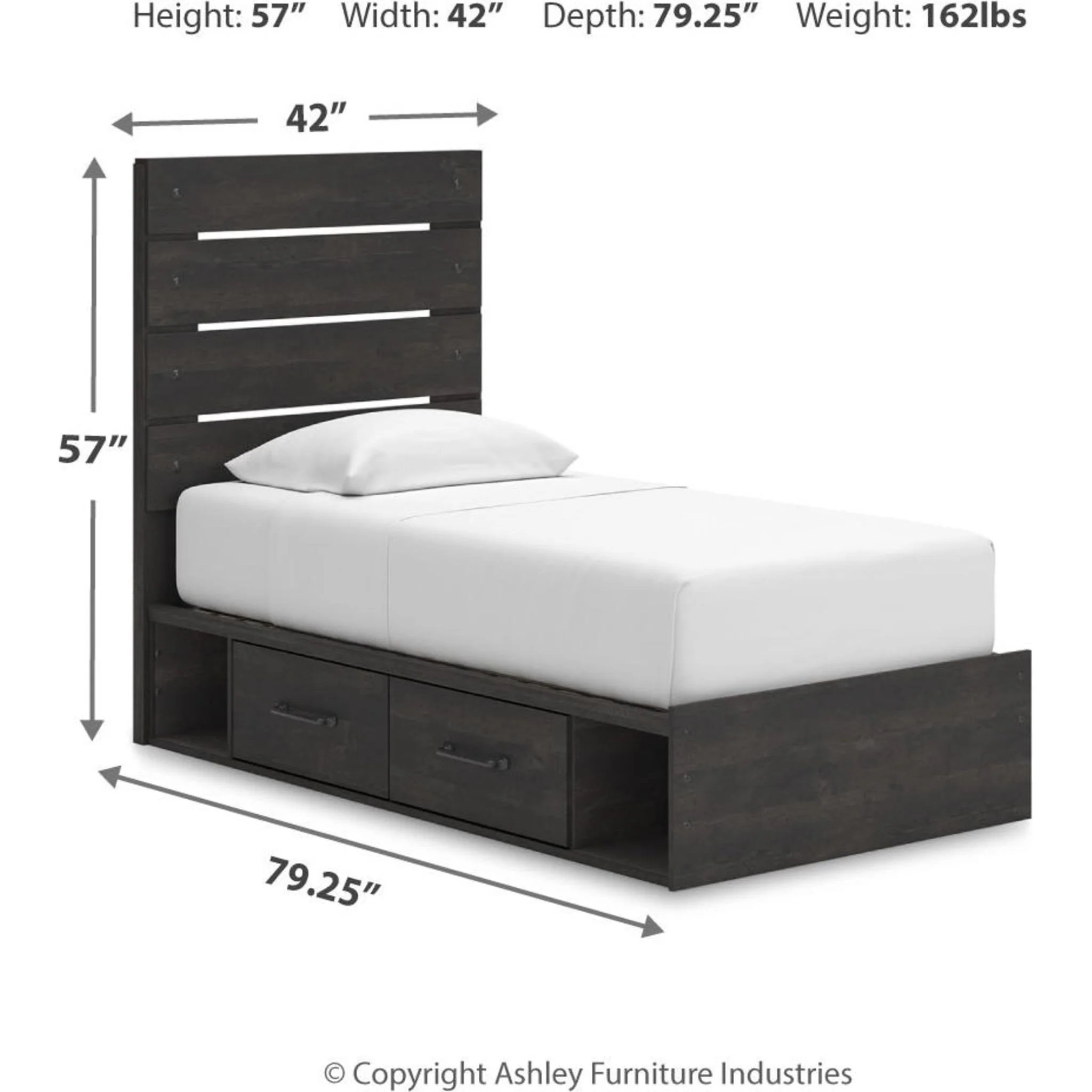 Hollivern Twin Storage Bed - Dark Gray - Image 3