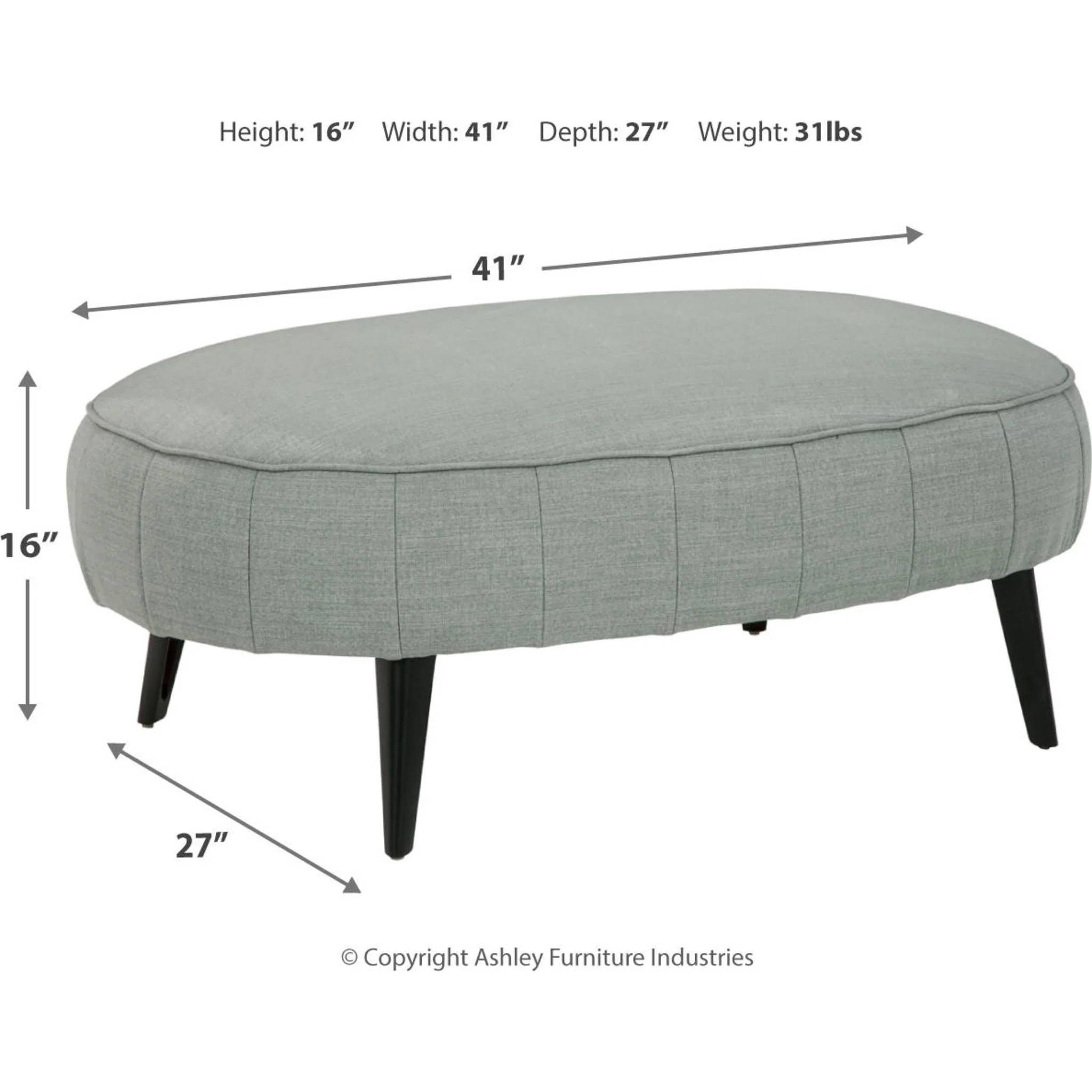 Hollyann Oversized Accent Ottoman - Gray - Image 14