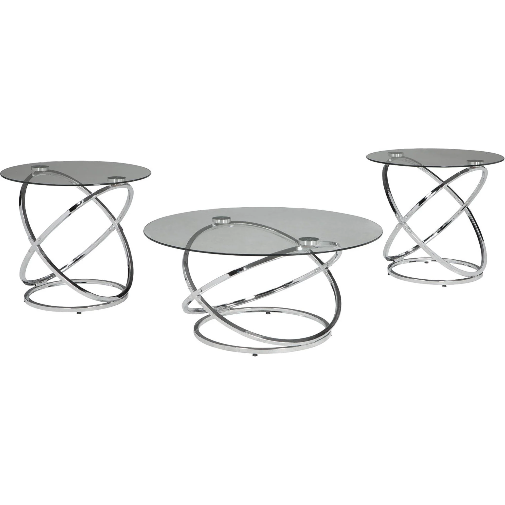 Hollynyx 3 Pack Tables - Chrome Finish - Image 9