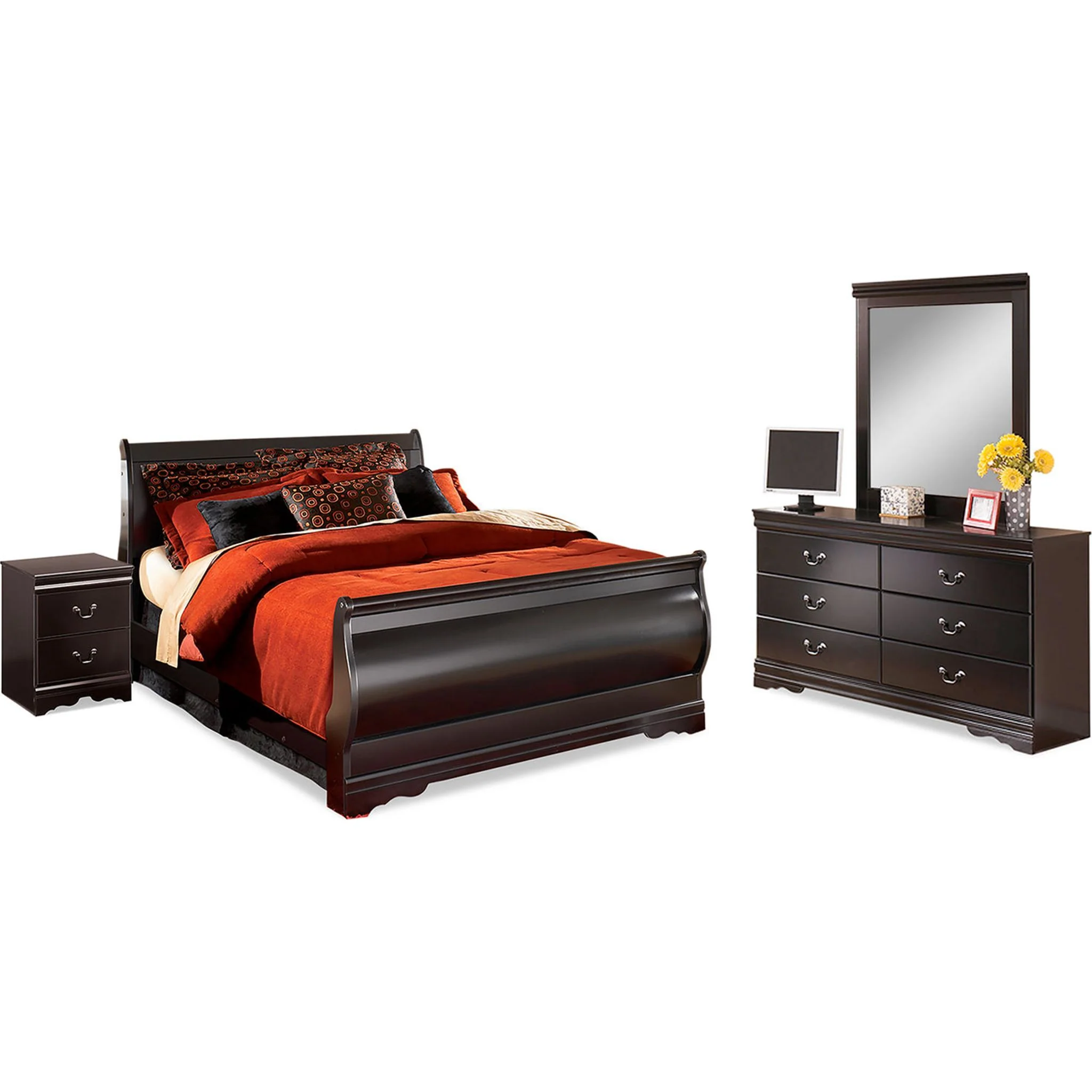 Huey Vineyard 6 Piece Queen Sleigh Bedroom - Black - Image 2