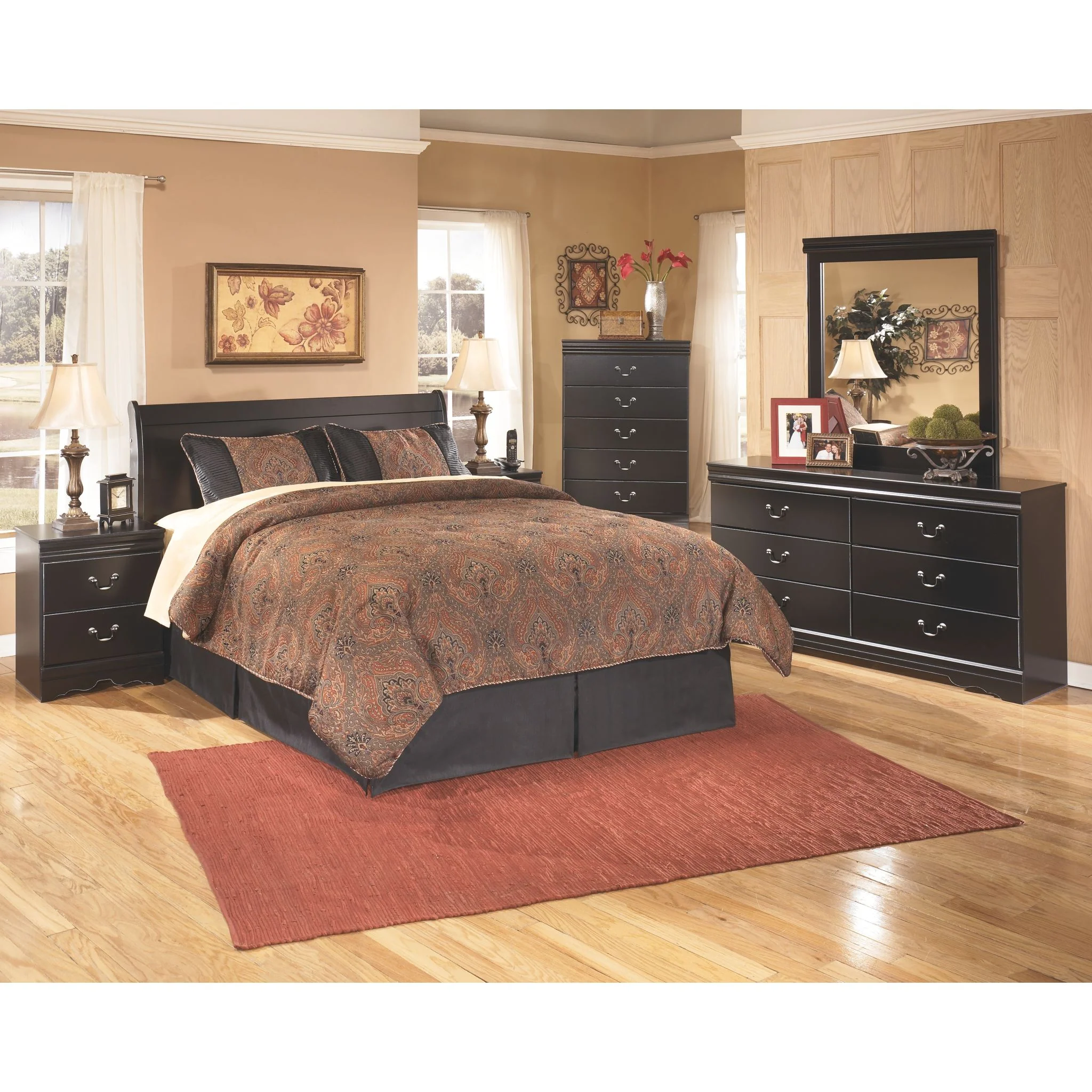 Huey Vineyard Dresser and Mirror - Black - Image 7