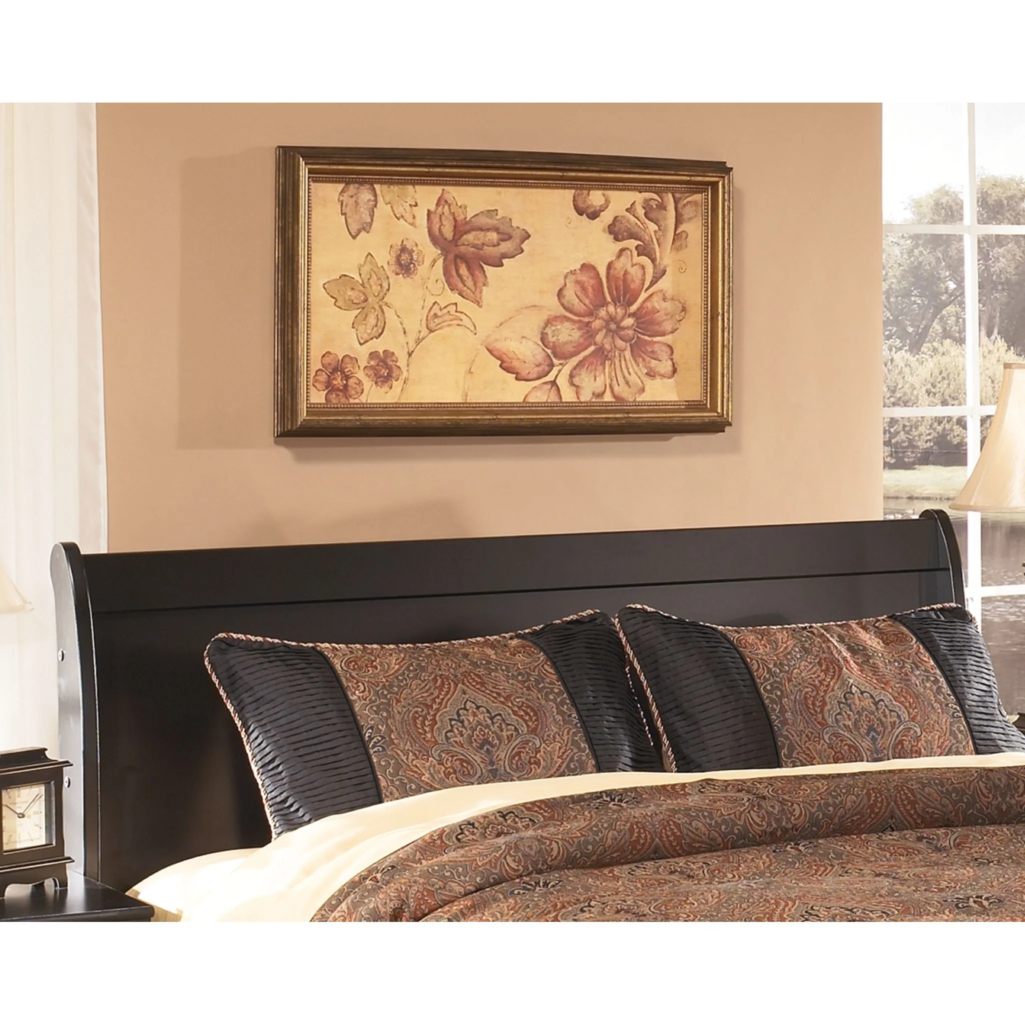 Huey Vineyard Queen Sleigh Headboard - Black - Image 2
