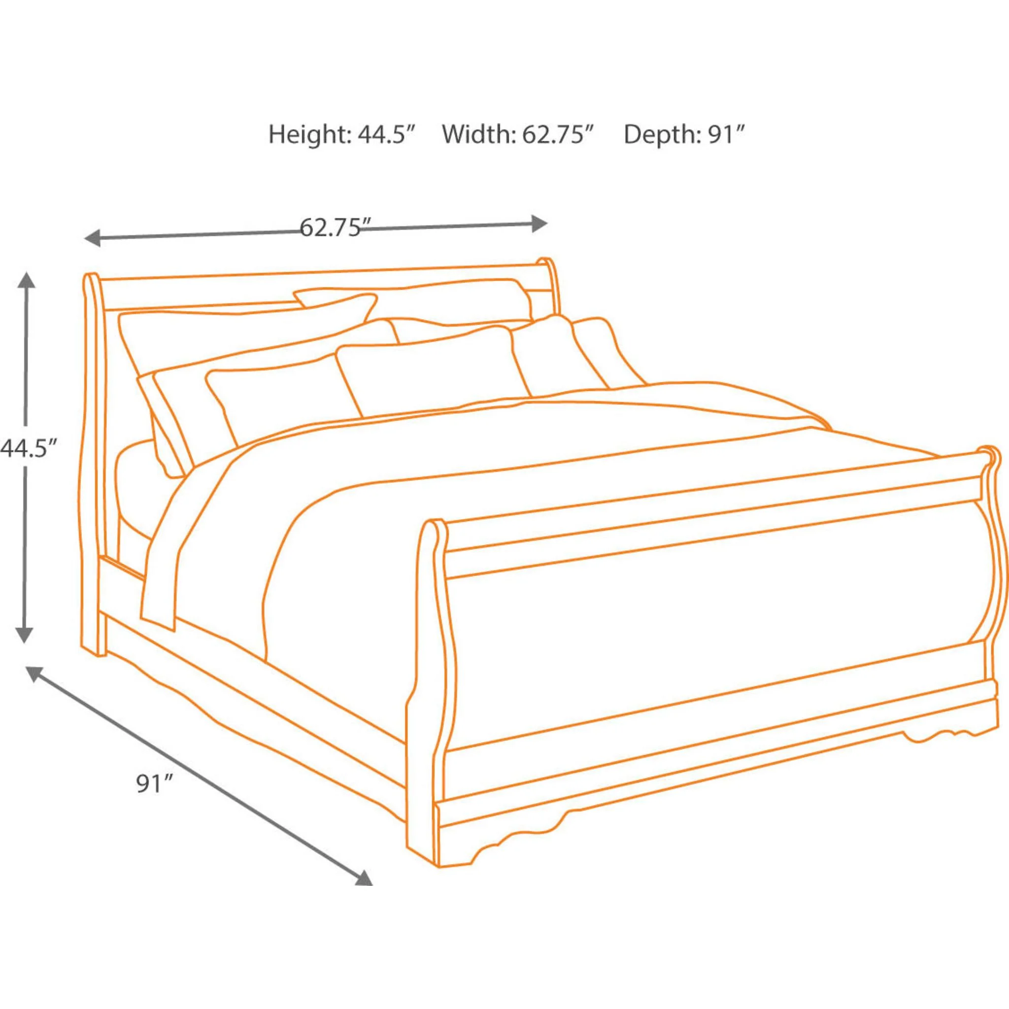Huey Vineyard Queen Sleigh Headboard - Black - Image 8