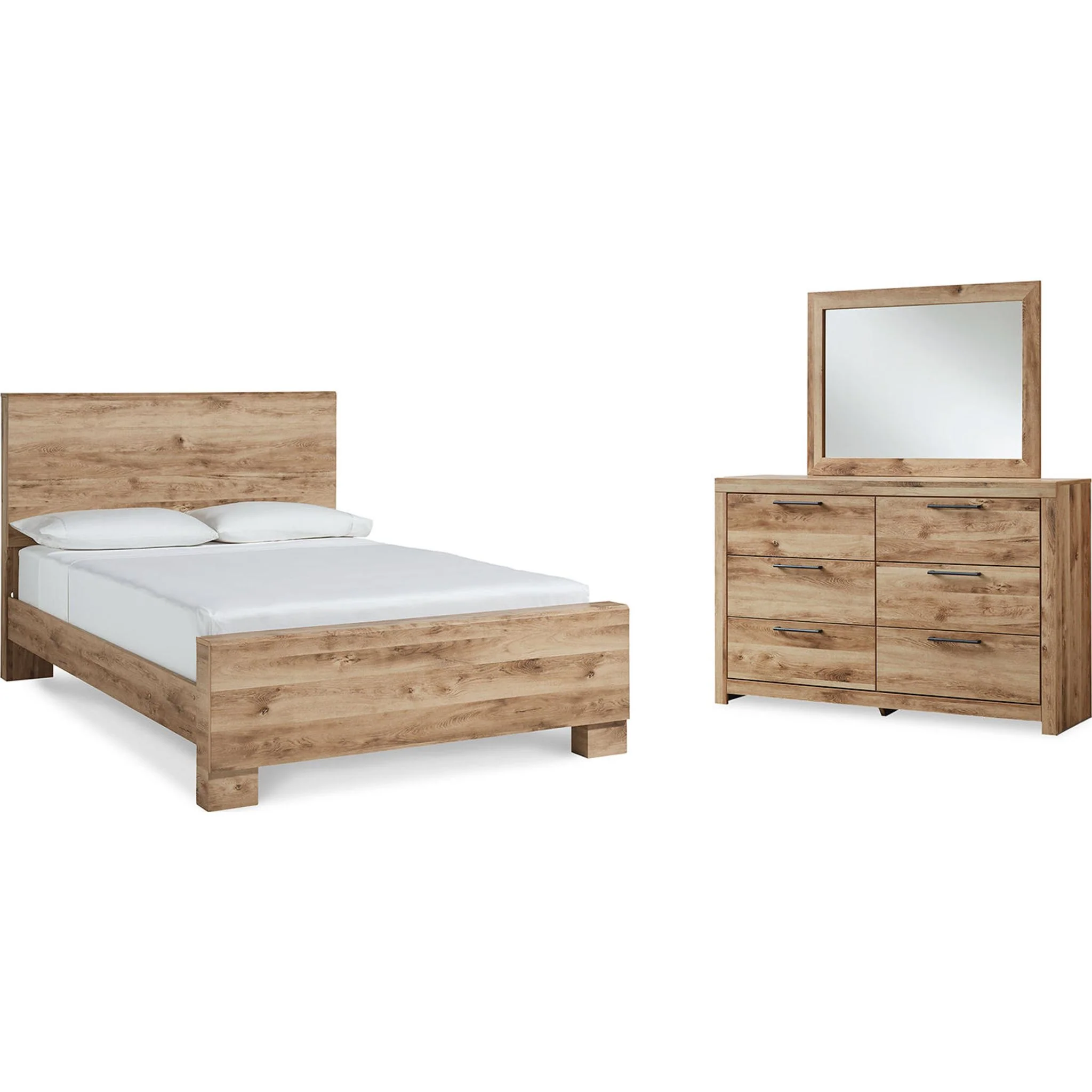 Hyanna 5 Piece Queen Panel Bedroom - Tan