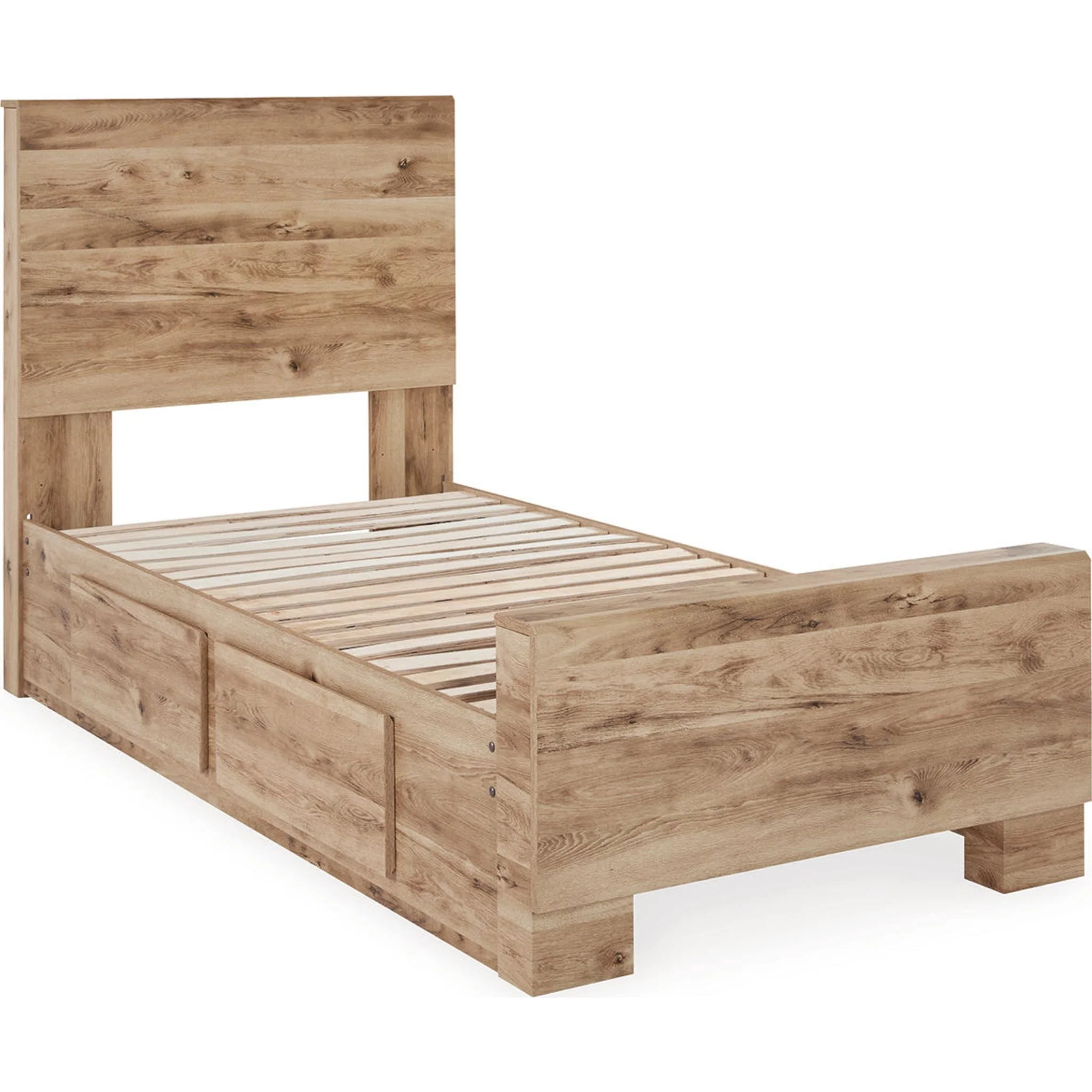 Hyanna 6 Piece Bed with 2 Drawer Storage Bedroom - Tan Brown - Image 10