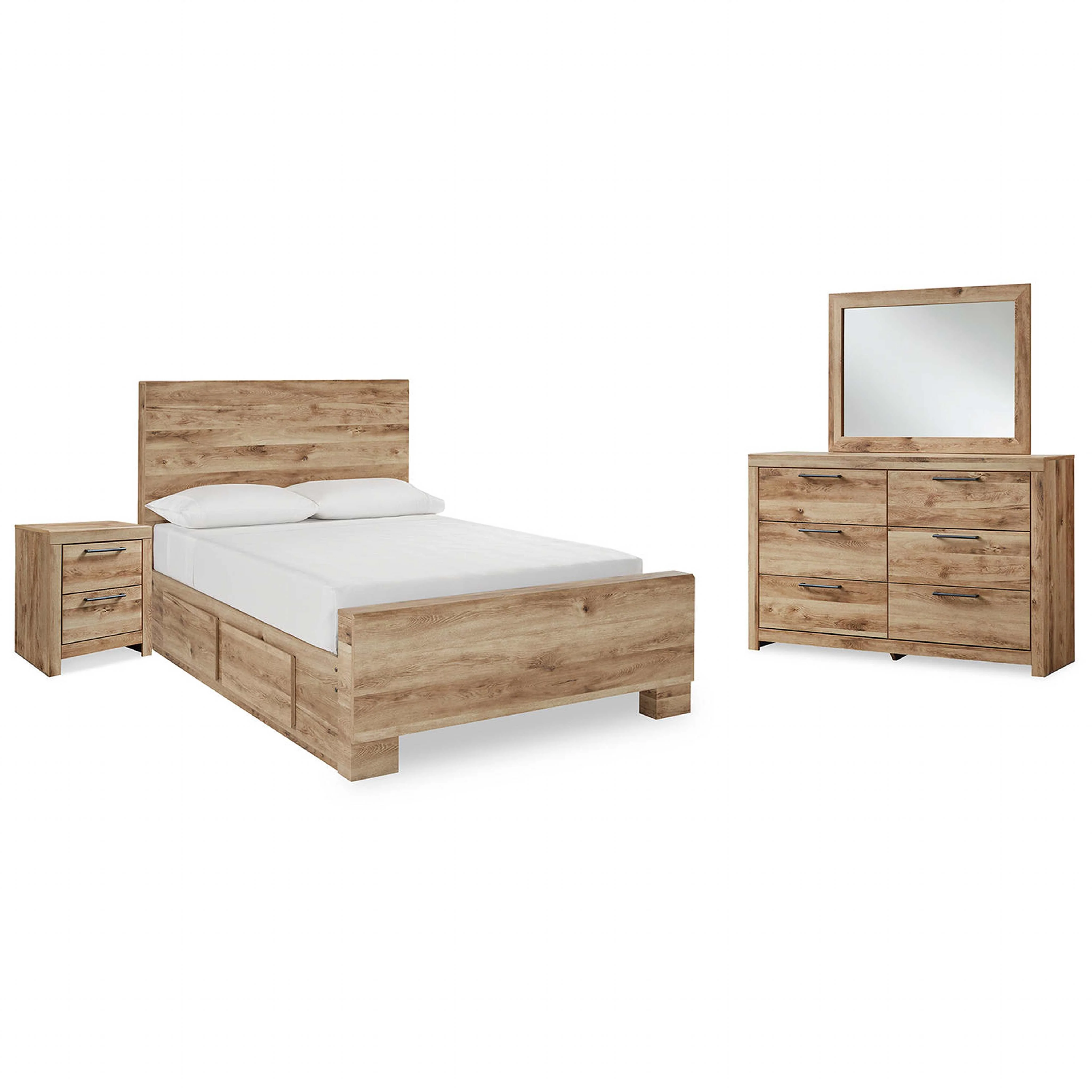 Hyanna 6 Piece Bed with 4 Drawer Storage Bedroom - Tan Brown - Image 27